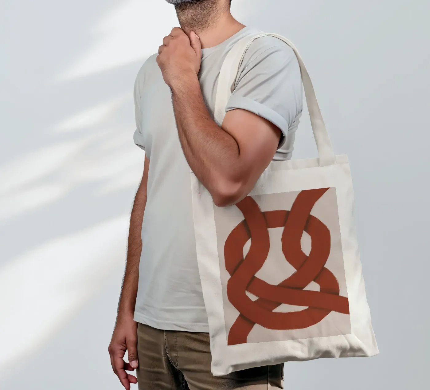 Interlocking red tote bag by Little Dean