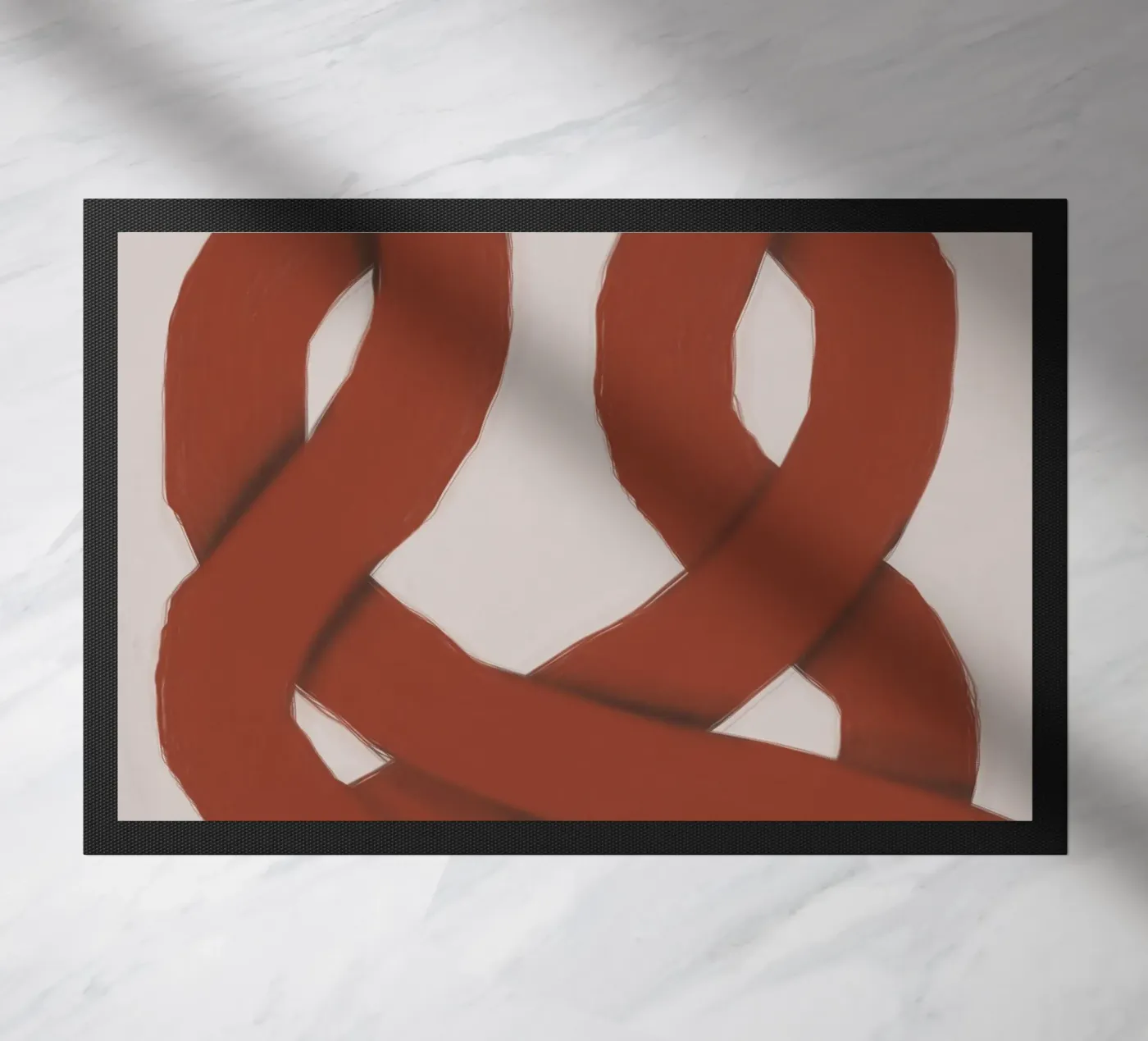 Interlocking red deurmat van Little Dean