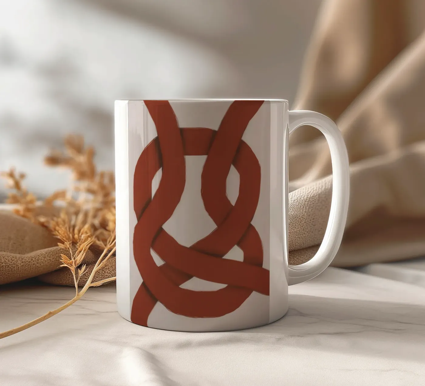 Interlocking red Keramik Tasse von Little Dean
