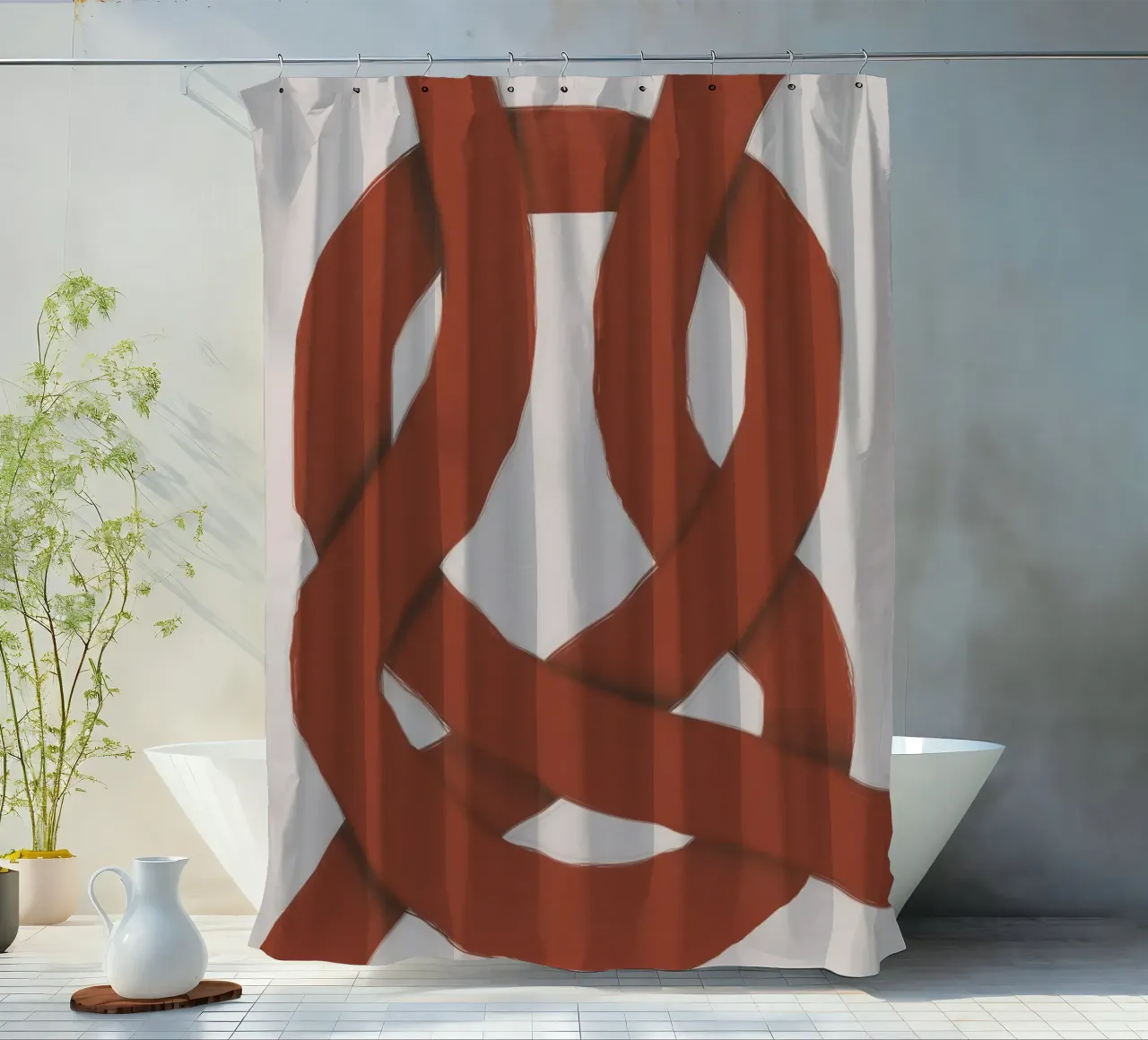 Interlocking red Duschvorhang von Little Dean