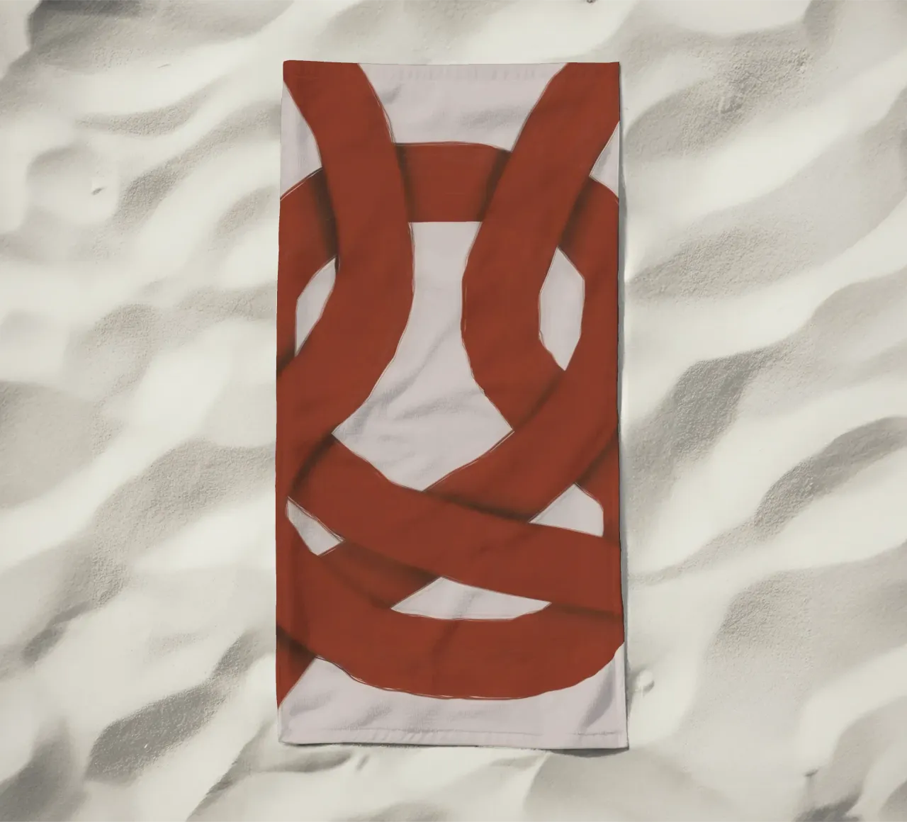 Interlocking red beach towel by Little Dean