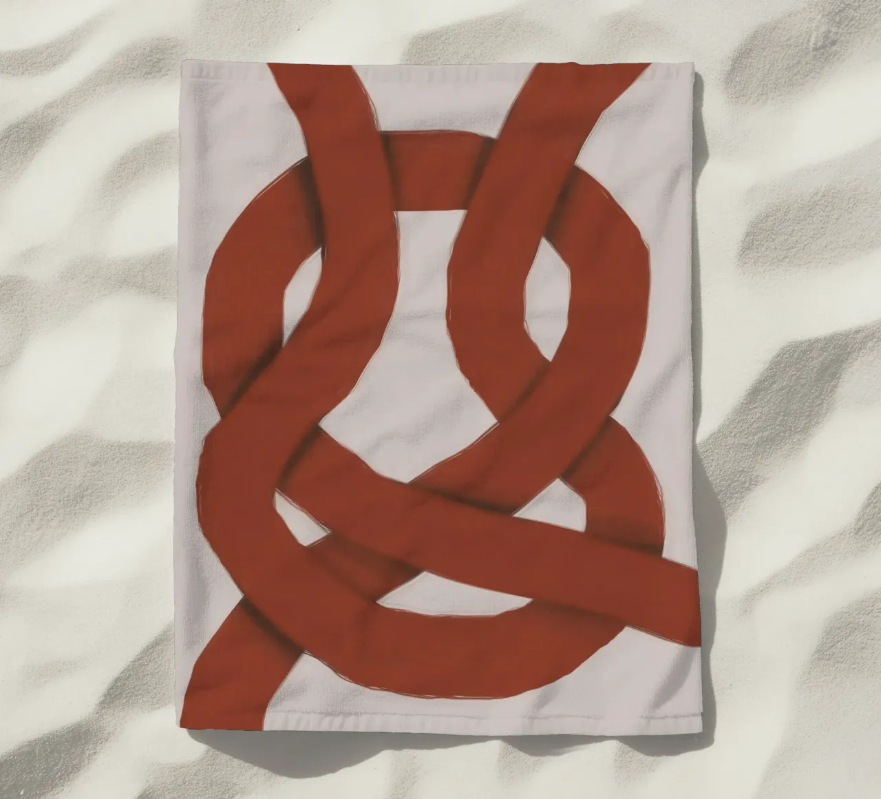 Interlocking red beach towel by Little Dean