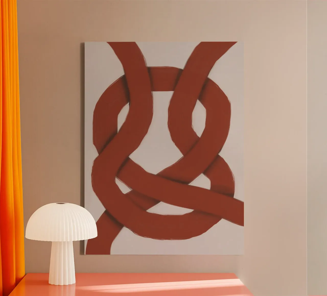 Interlocking red canvas by Little Dean