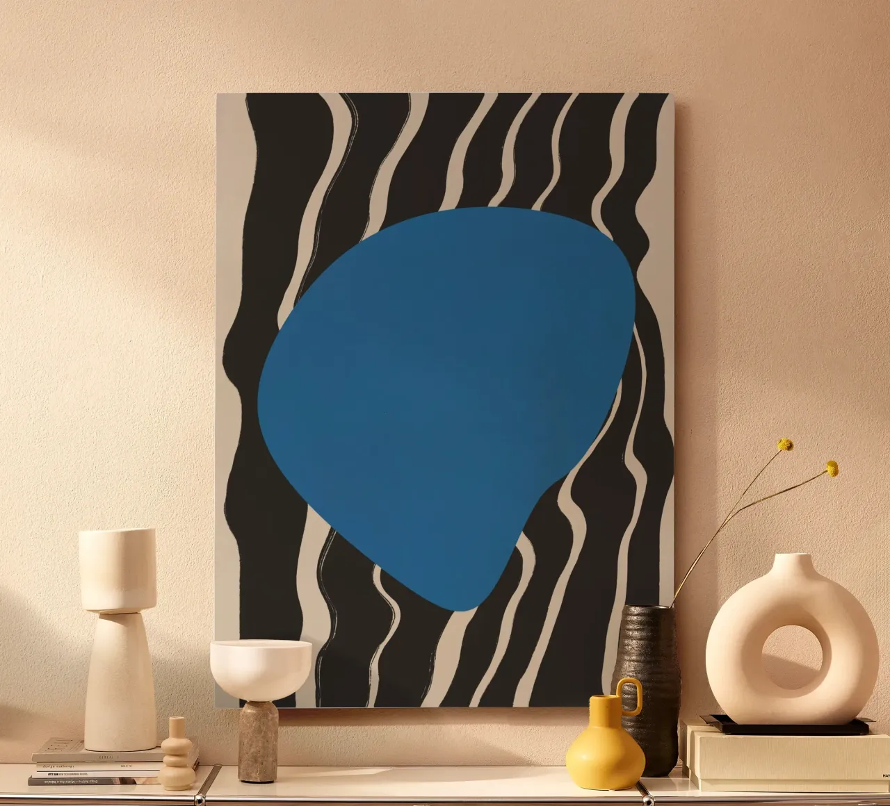 Warp blue aluminium-dibond van Little Dean