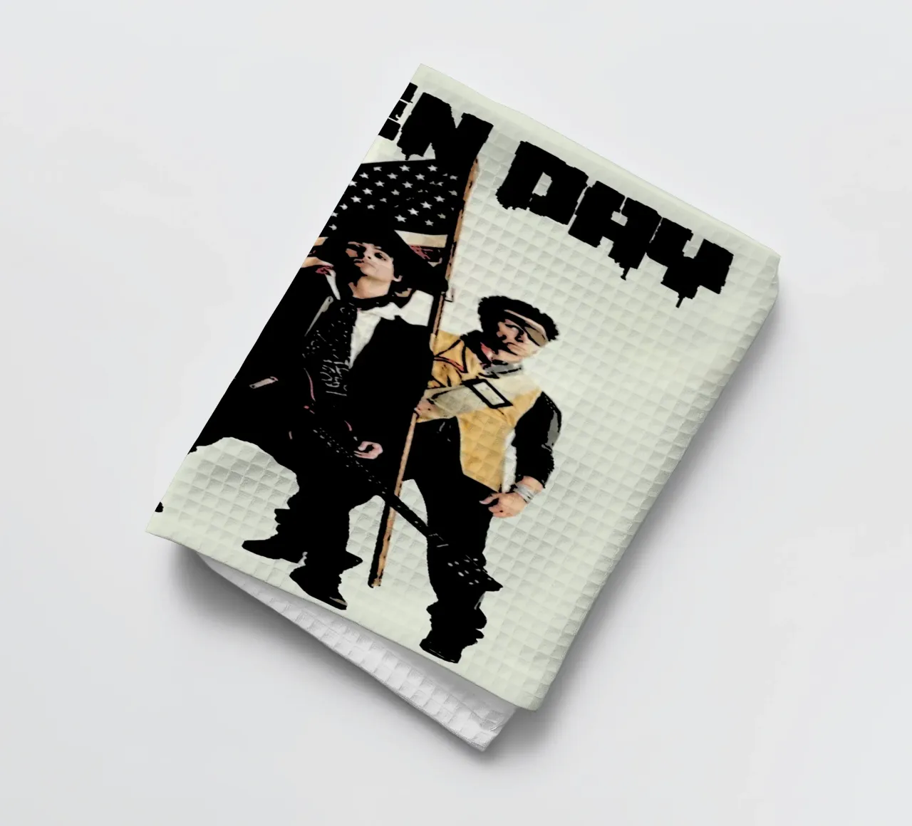 Green Day band music punk 8 Art tea towel by music soul