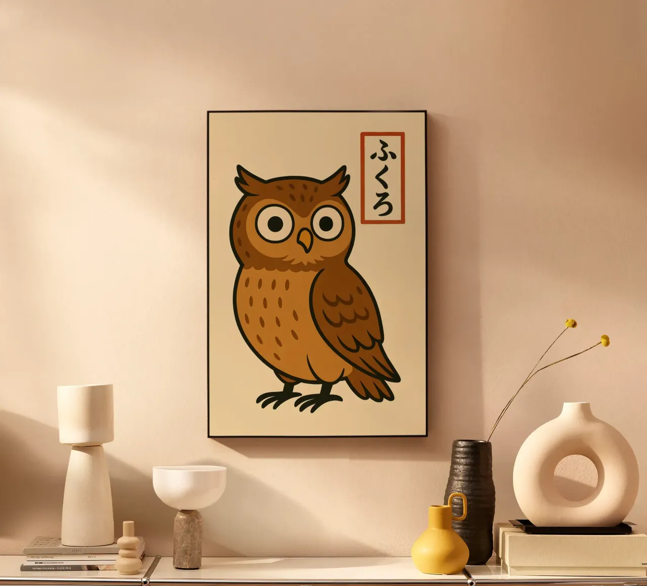 Gufo saggio - Stampa animale minimalista giapponese plexiglass da LittleMieschiefs