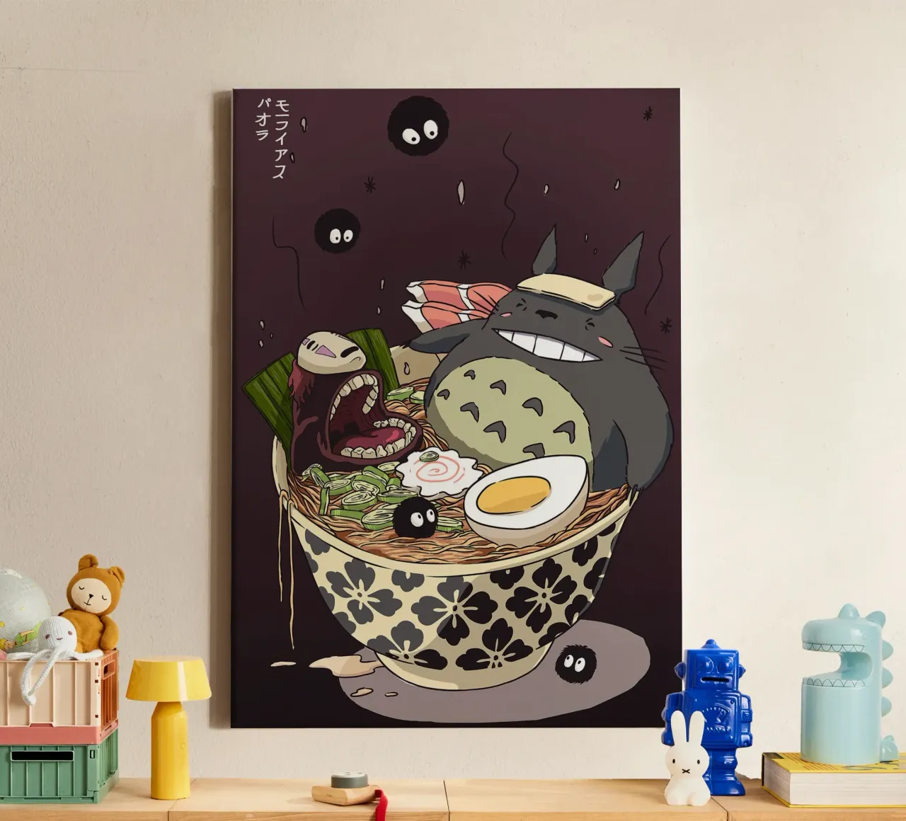 Totoro Bowl, 1988 canvas with Floater frame by Shin Store