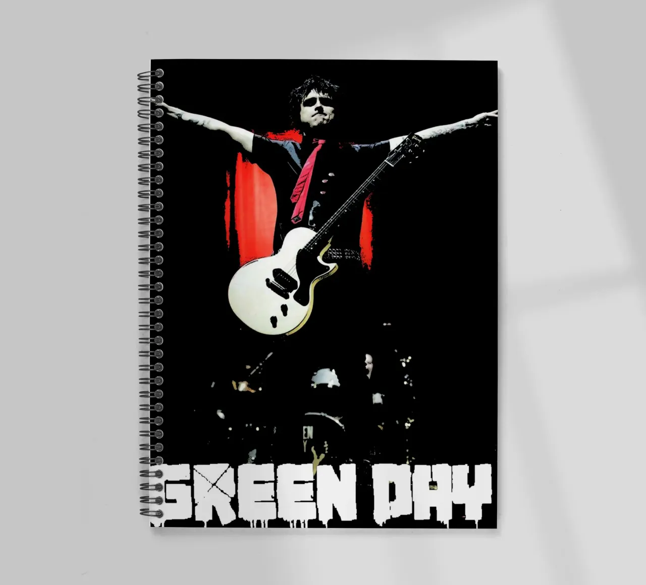 Green Day band music punk 7 Art spiral notebook by music soul