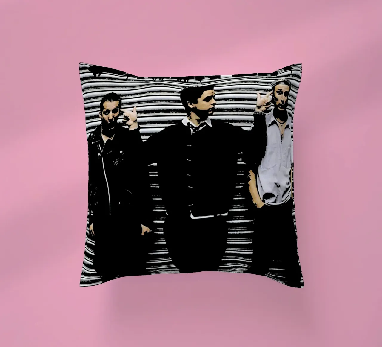 Green Day band music 5 Art decorative cushion by music soul