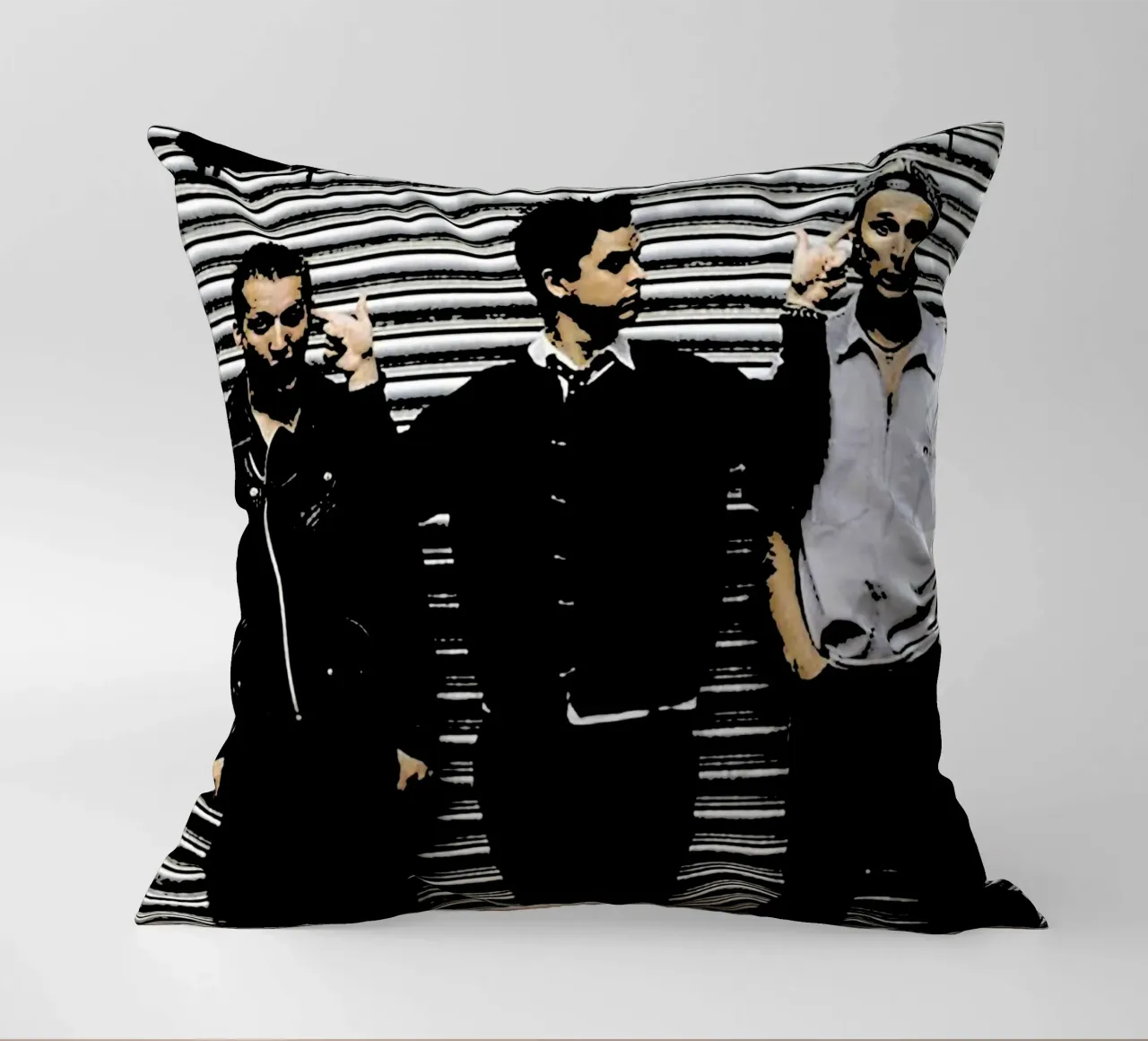 Green Day band music 5 Art decorative cushion by music soul
