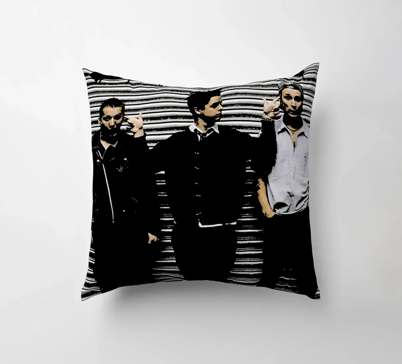 Green Day band music 5 Art decorative cushion by music soul