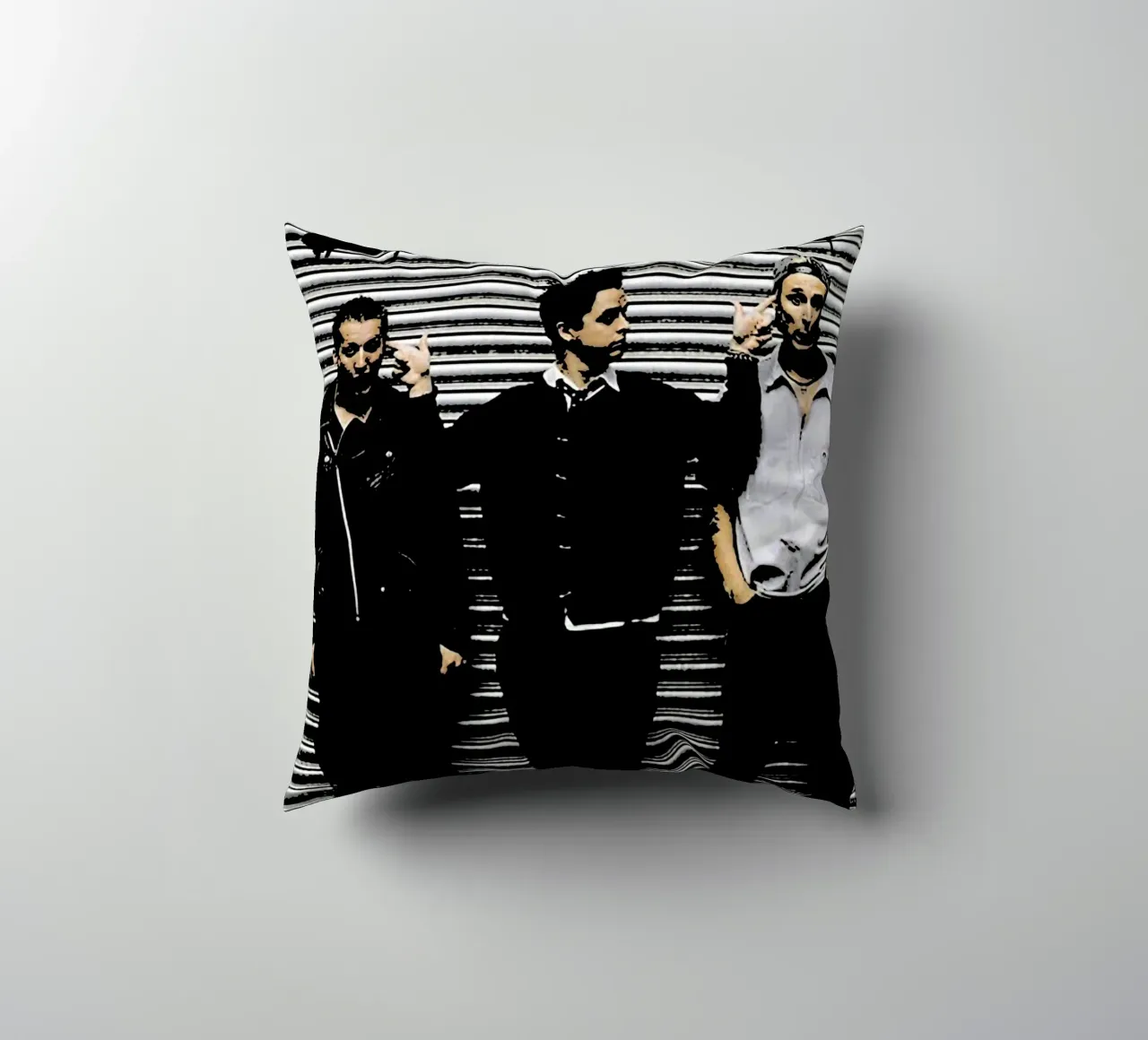 Green Day band music 5 Art decorative cushion by music soul