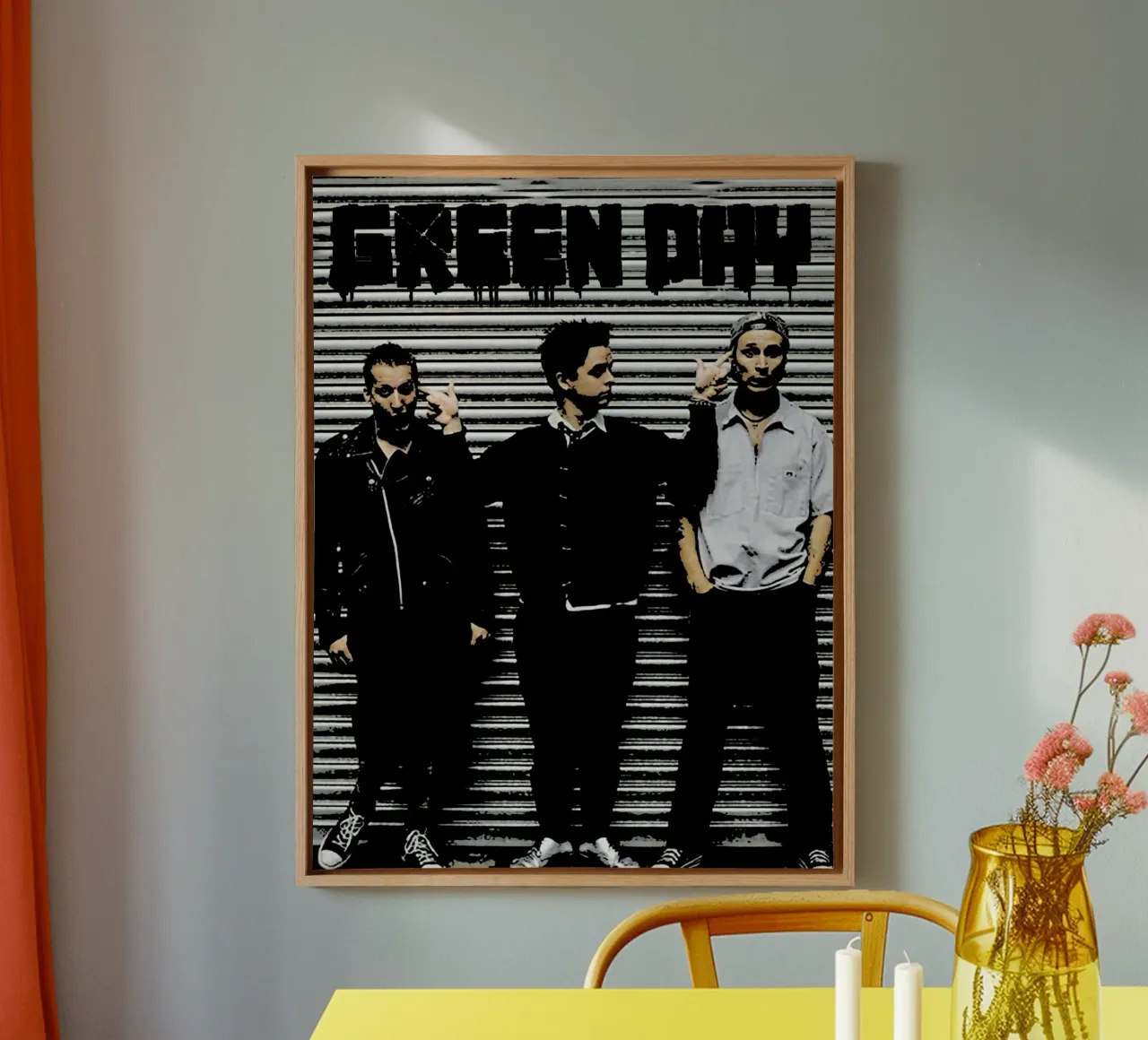 Green Day band music 5 Art canvas by music soul