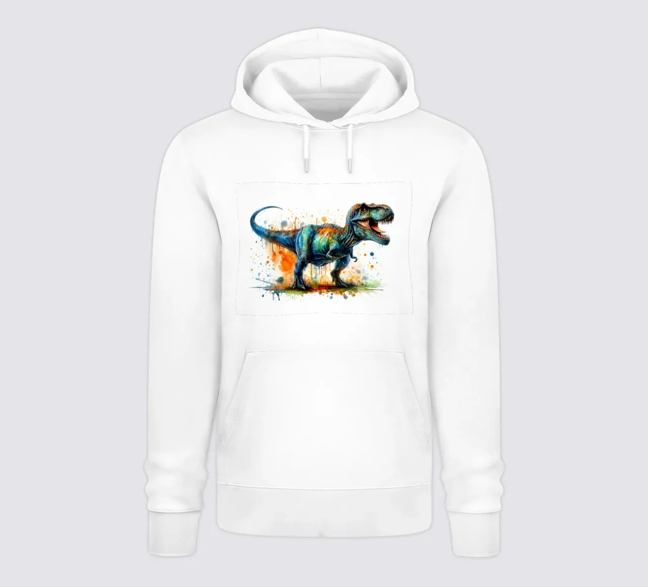 Dipinto colorato ad acquerello del Tyrannosaurus Rex felpa con cappuccio da 🥝 KIWI STORE