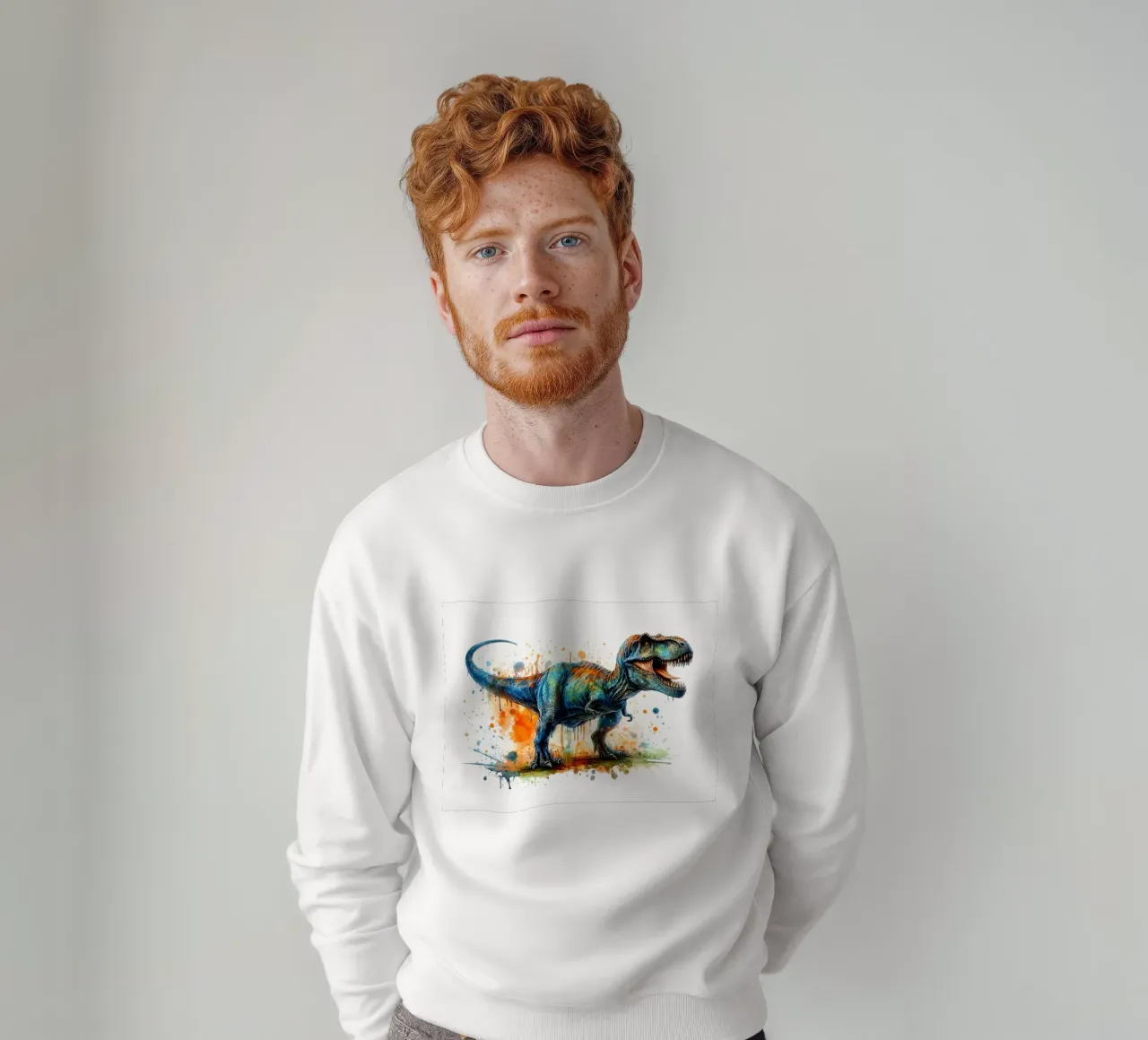 Dipinto colorato ad acquerello del Tyrannosaurus Rex felpa da 🥝 KIWI STORE