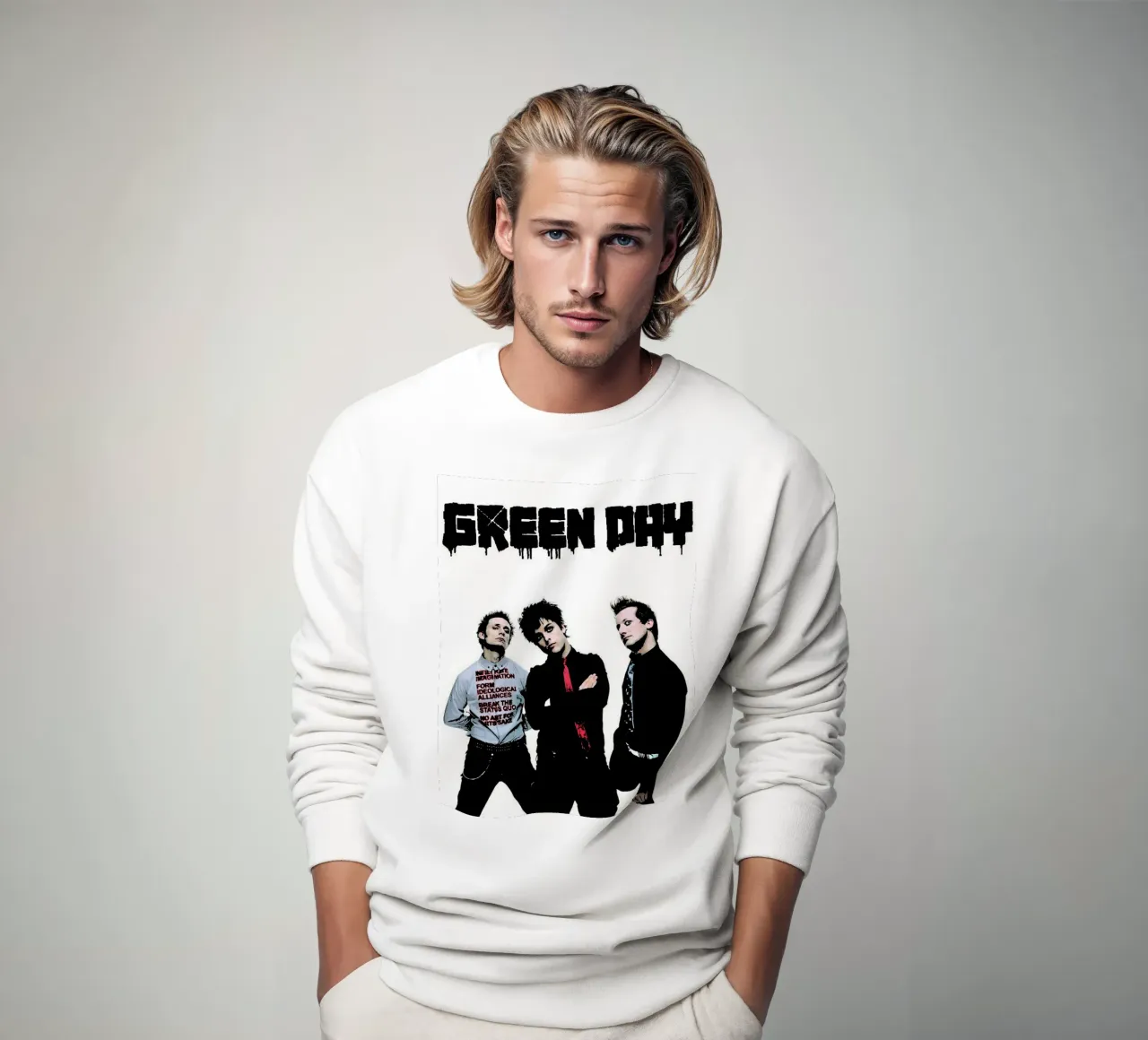 Green Day band muziek punk 3 Kunst sweatshirt van music soul