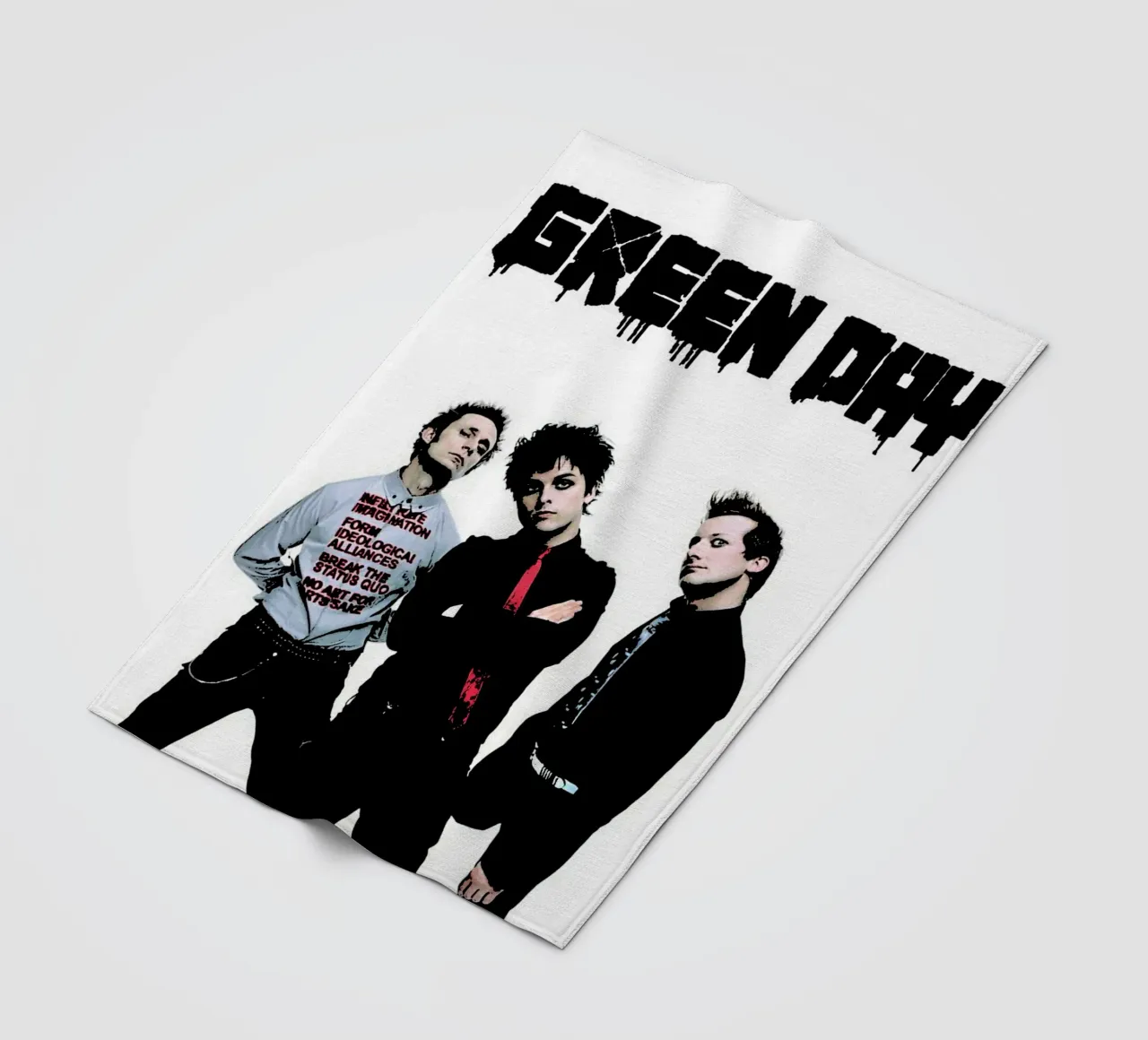 Green Day band music punk 3 Art fleece blanket by music soul