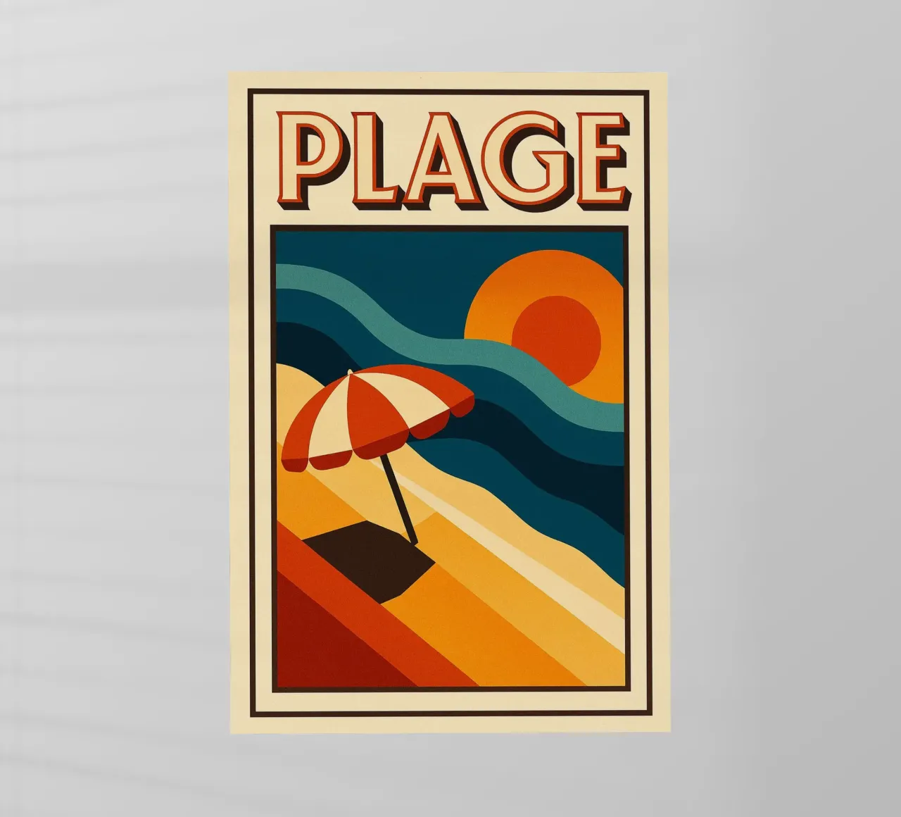 SPIAGGIA - Il sole come promessa di fuga pellicola backlit da JETLAG | affiches voyage