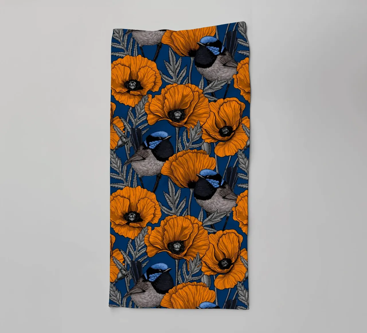 Troglodytes et pavots oranges serviette de bain de Painted Nature