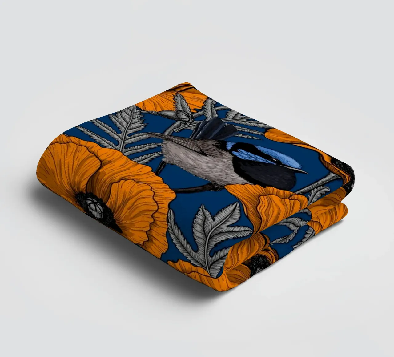 Troglodytes et pavots oranges serviette de bain de Painted Nature