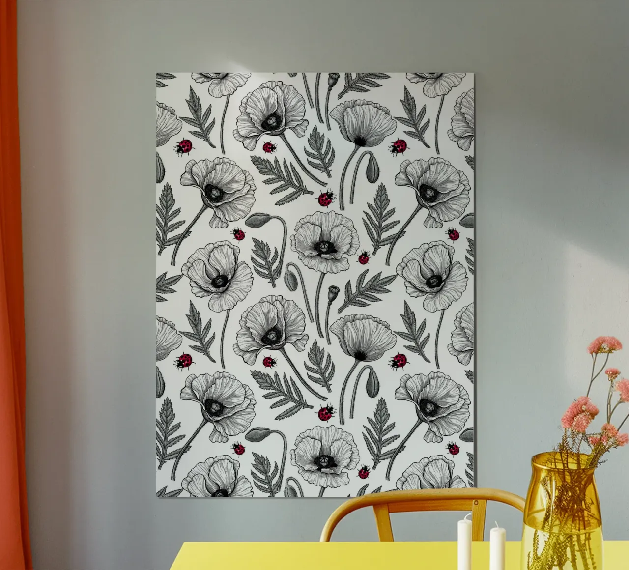 Papaveri bianchi e coccinelle poster da Painted Nature