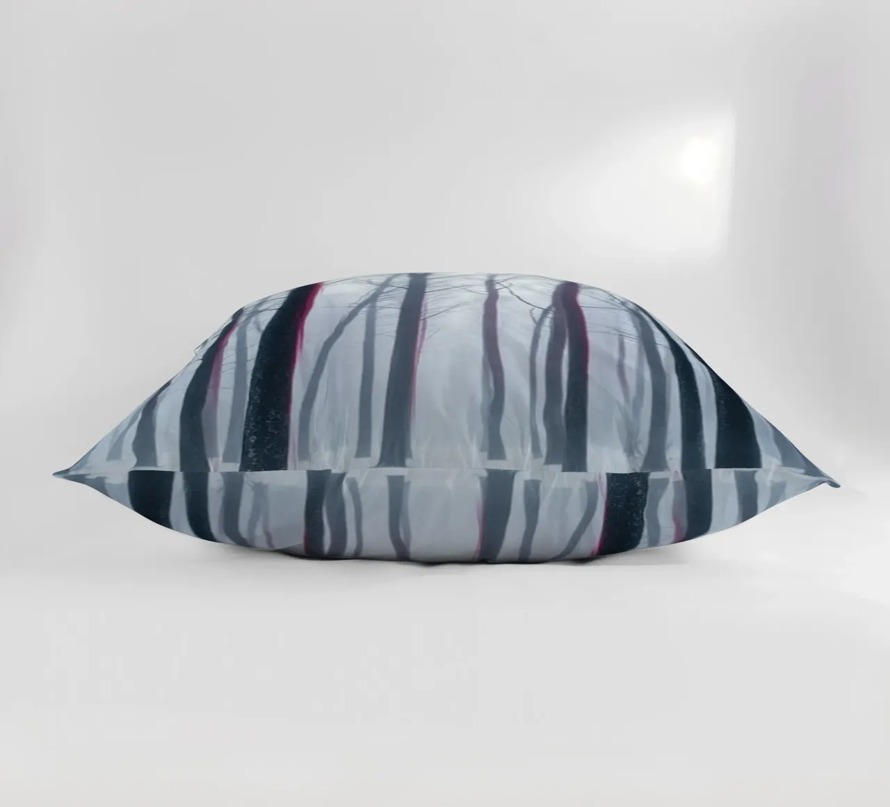 Whispers of Winter's Embrace: A Mystical Forest Path Through decorative cushion by Artistic-shop