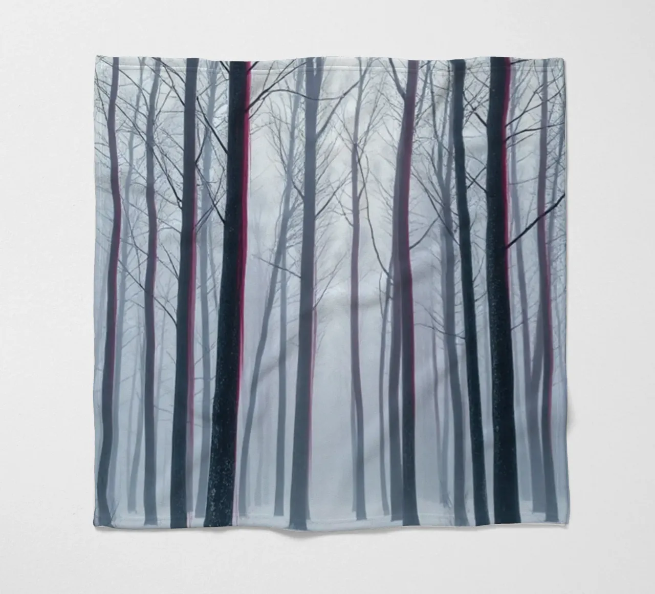 Whispers of Winter's Embrace: A Mystical Forest Path Through fleece blanket by Artistic-shop