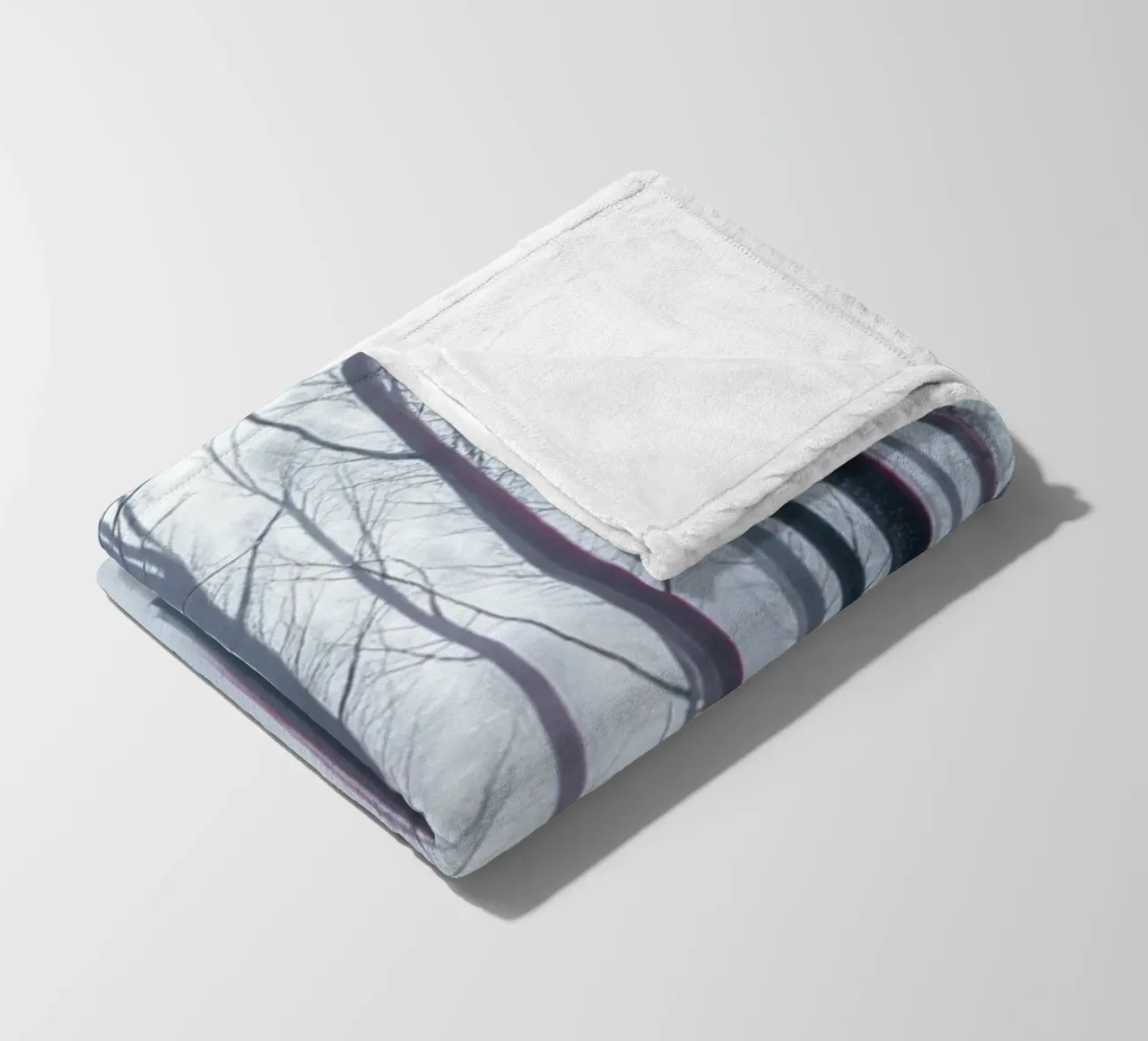 Whispers of Winter's Embrace: A Mystical Forest Path Through fleece blanket by Artistic-shop