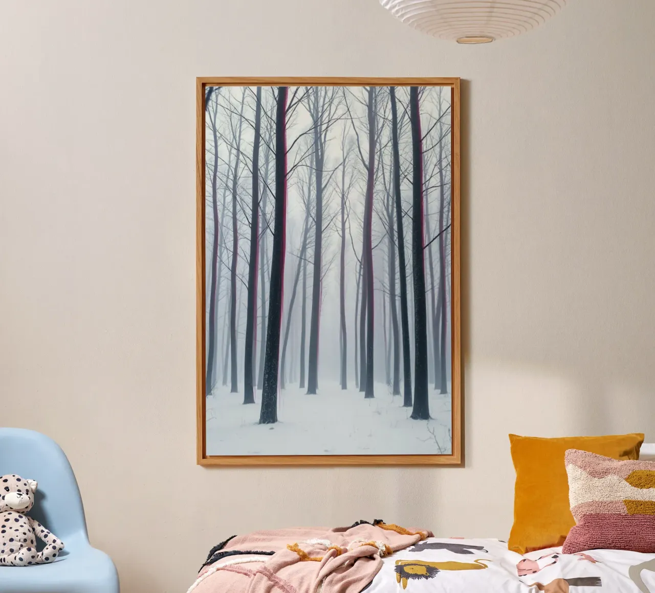 Das Flüstern der Umarmung des Winters: Ein mystischer Waldpfad durch Alu-Dibond von Artistic-shop