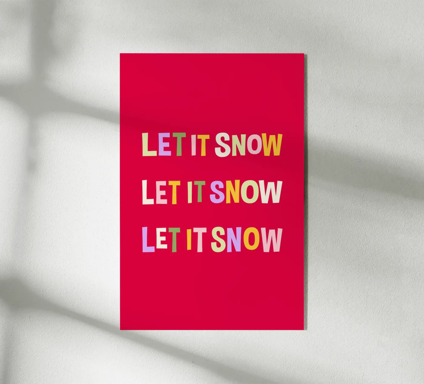Let it Snow acryl van Xmas Collection by Palmartprints