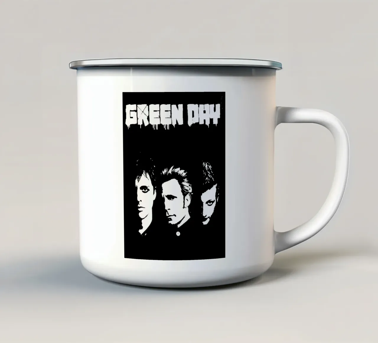 Green Day band music 6 Art enamel mug by music soul