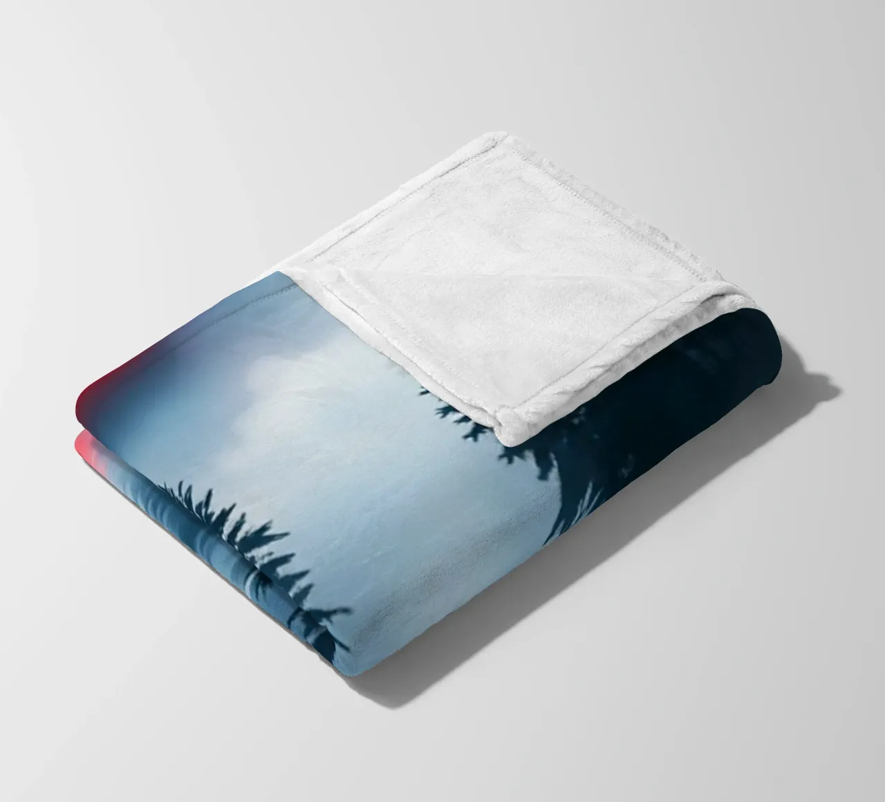 A Mystical Forest Lake Under the Blood Moon's Enchanting Glo fleece blanket by Artistic-shop