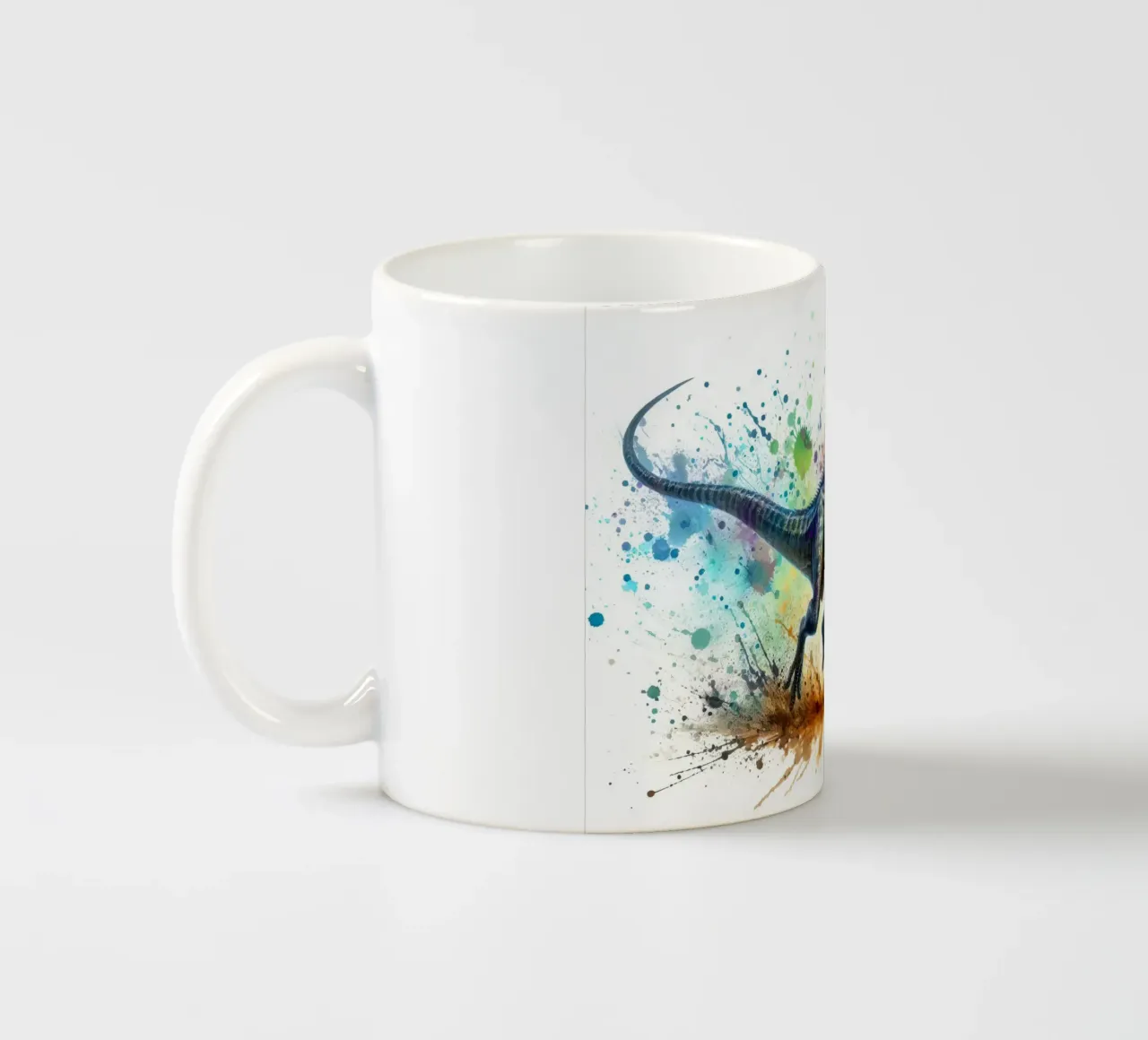 Dinosauro colorato con schizzi di vernice tazza in ceramica da 🥝 KIWI STORE