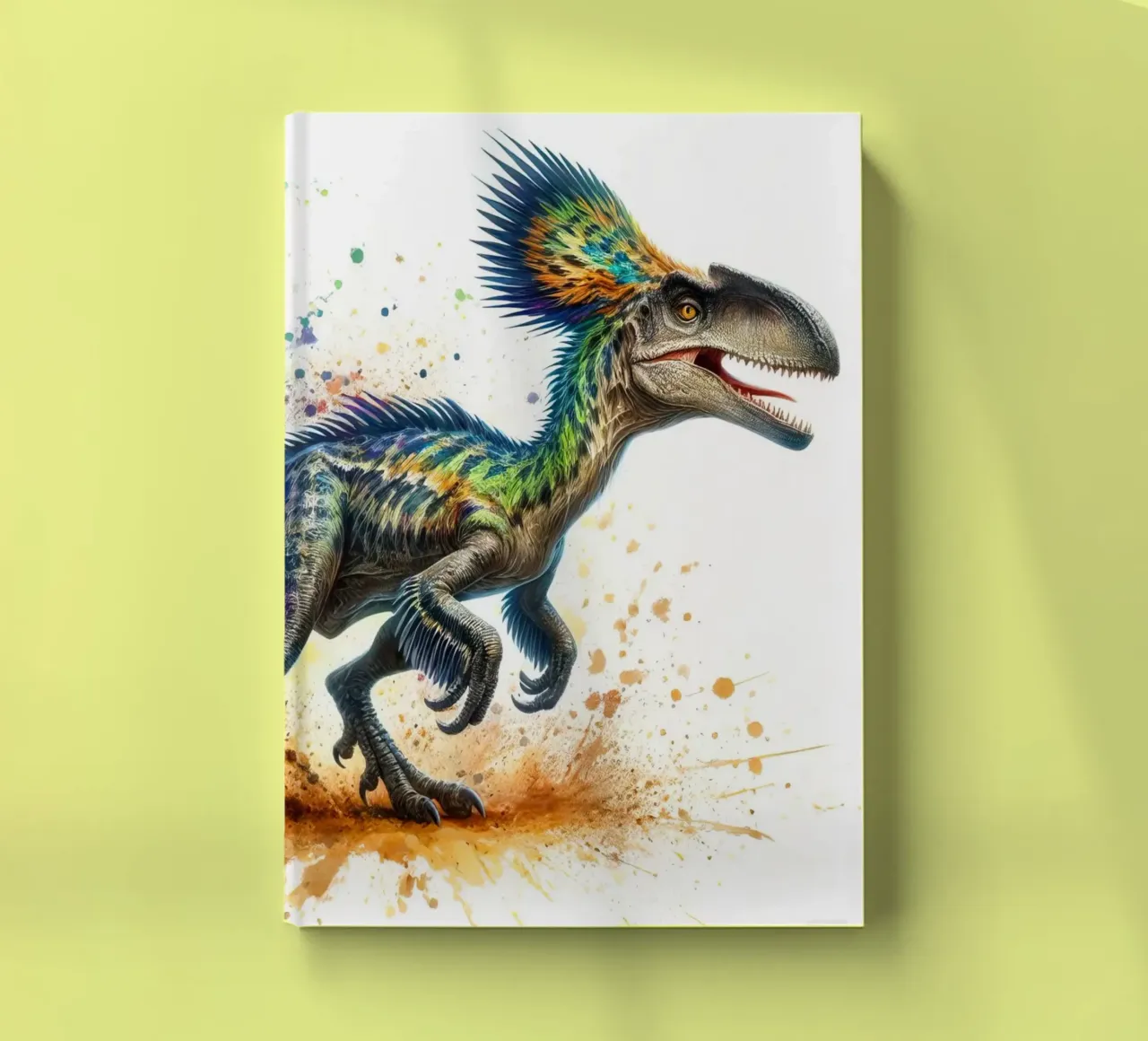 Colorful Dinosaur with Paint Splatters notebook by 🥝 KIWI STORE