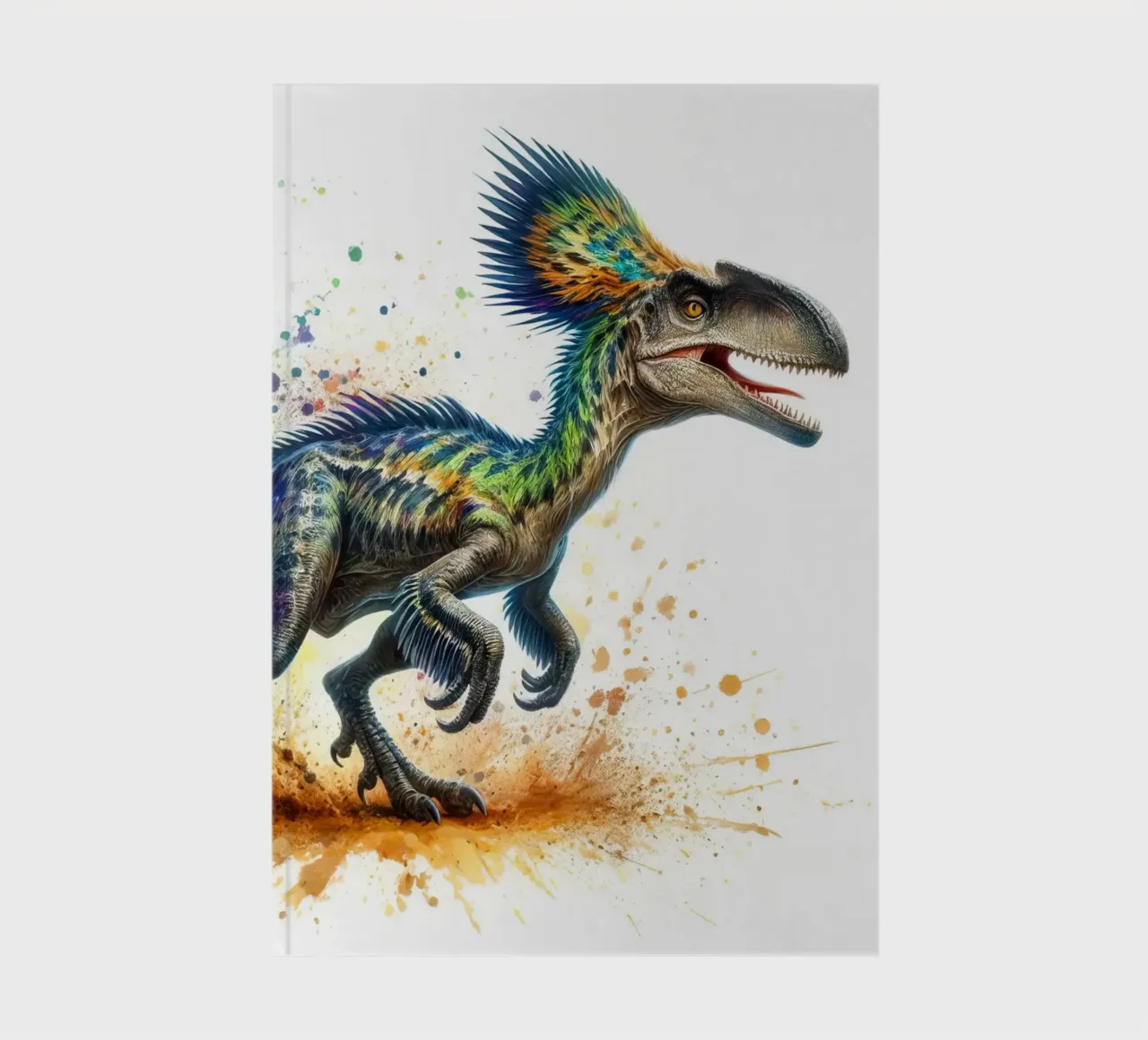 Colorful Dinosaur with Paint Splatters notebook by 🥝 KIWI STORE