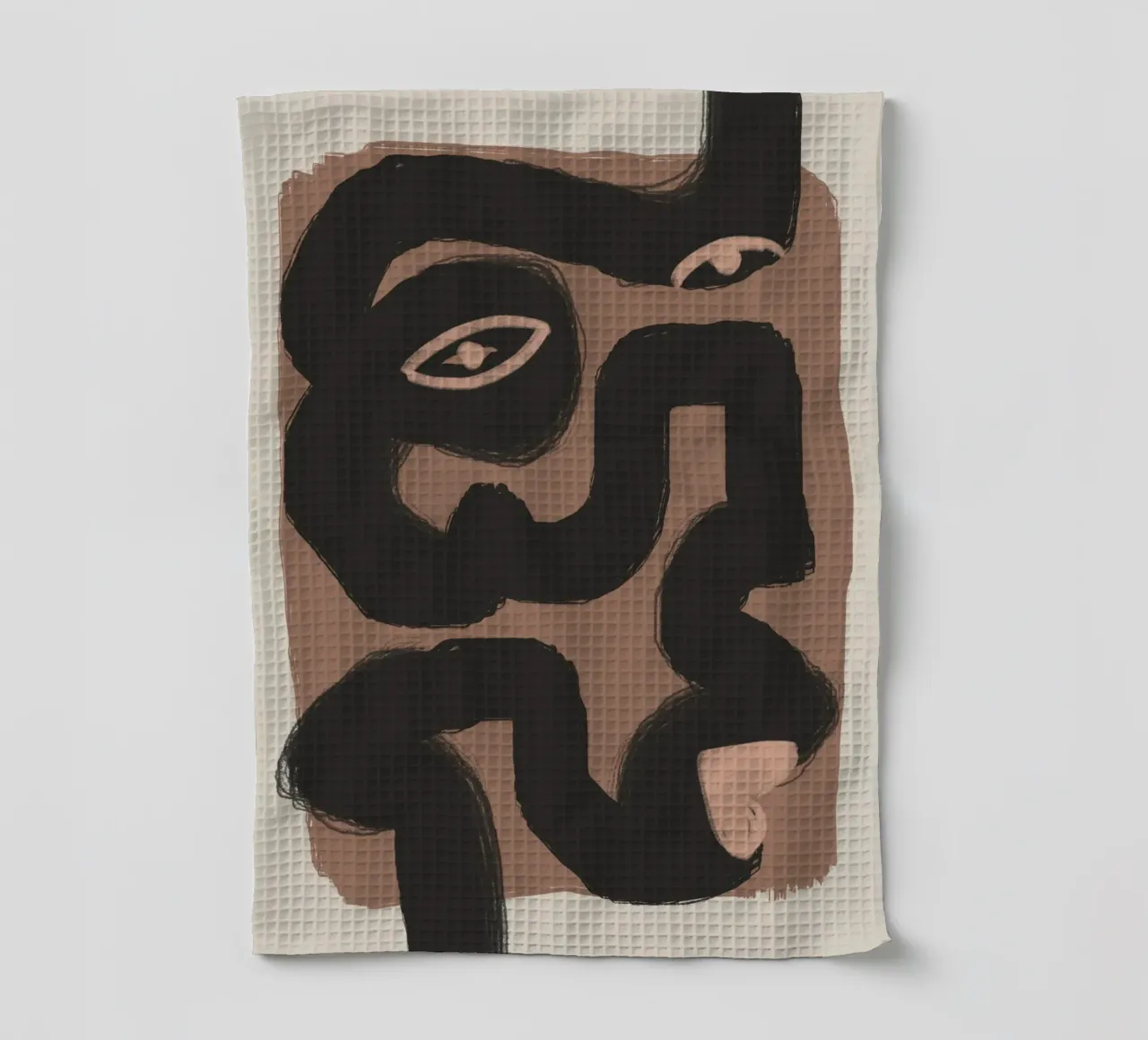Bold line portrait tea towel by Little Dean