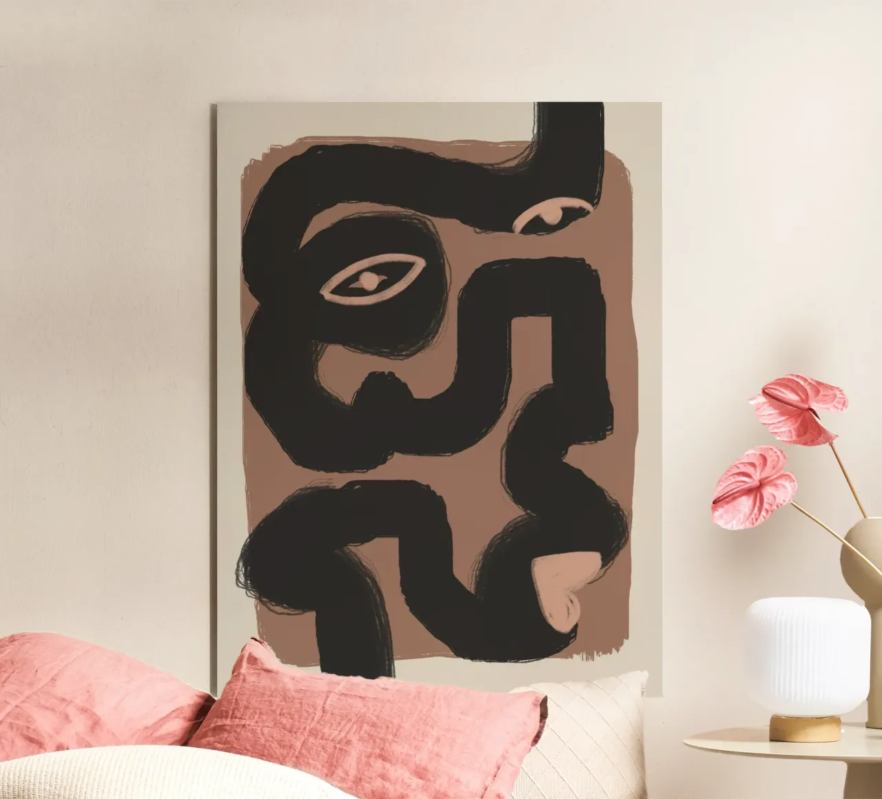 Bold line portrait alu-dibond by Little Dean