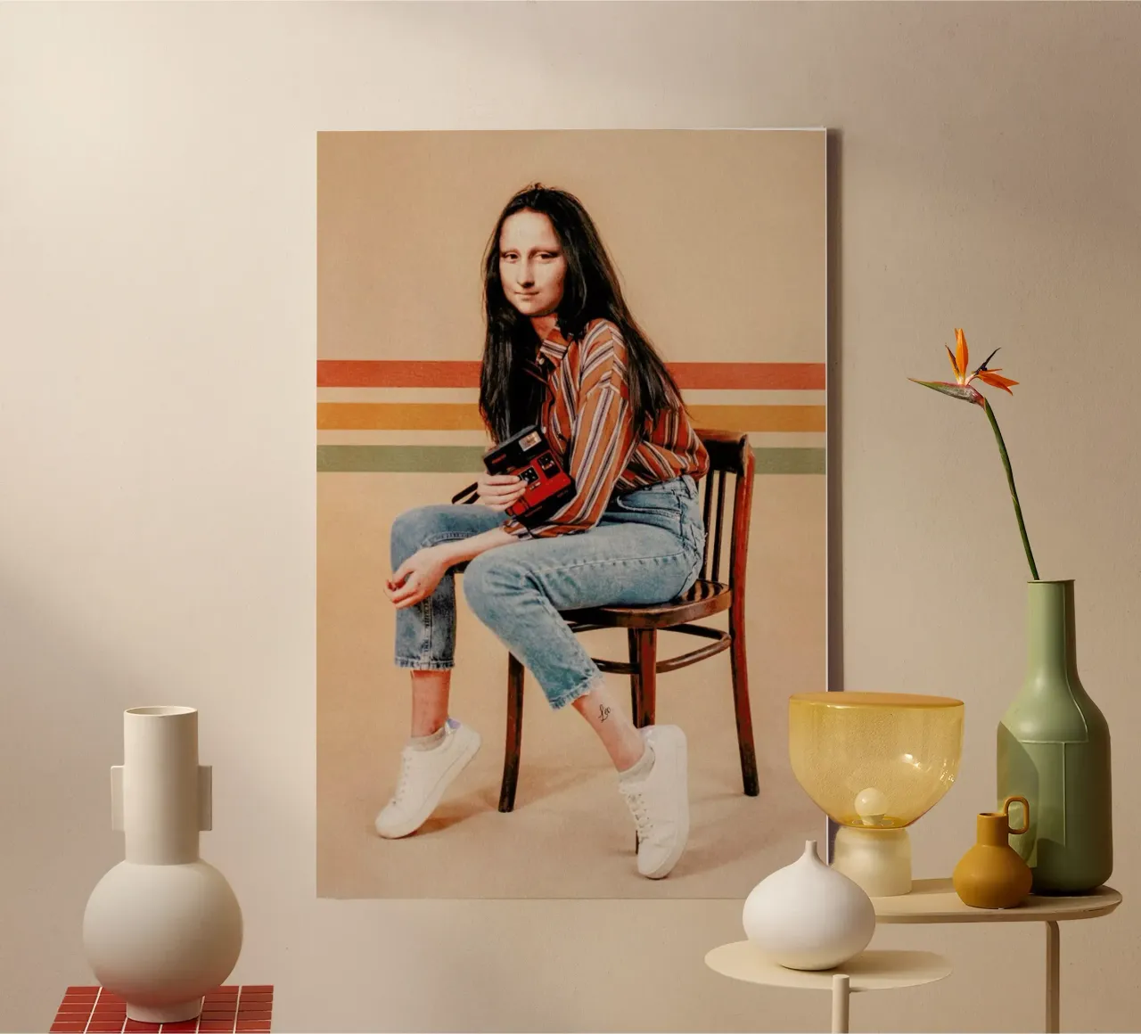 Retro Mona tela con Cornice a cassetta da Jonas Loose