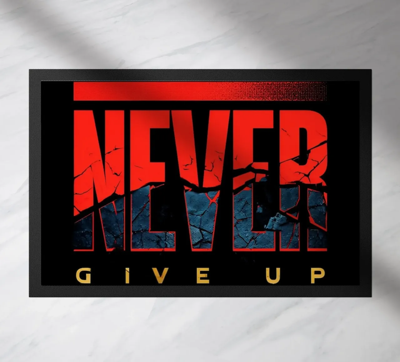 Spirito resiliente "Non arrenderti mai" Terra spaccata | Potenziamento zerbino da inspirational quote