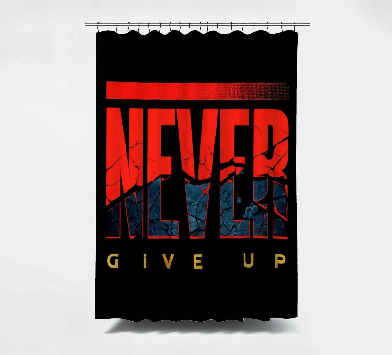 Spirito resiliente "Non arrenderti mai" Terra spaccata | Potenziamento tenda da doccia da inspirational quote