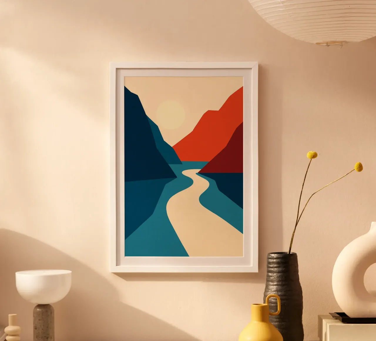 River Road - Silent escape poster with aluminum frame by JETLAG | affiches voyage