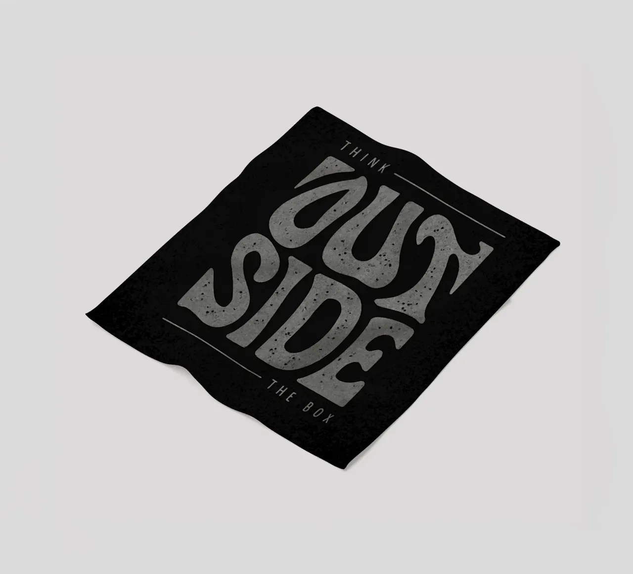 "Think Outside The Box" Motivational Typography Art Print fleece blanket by inspirational quote
