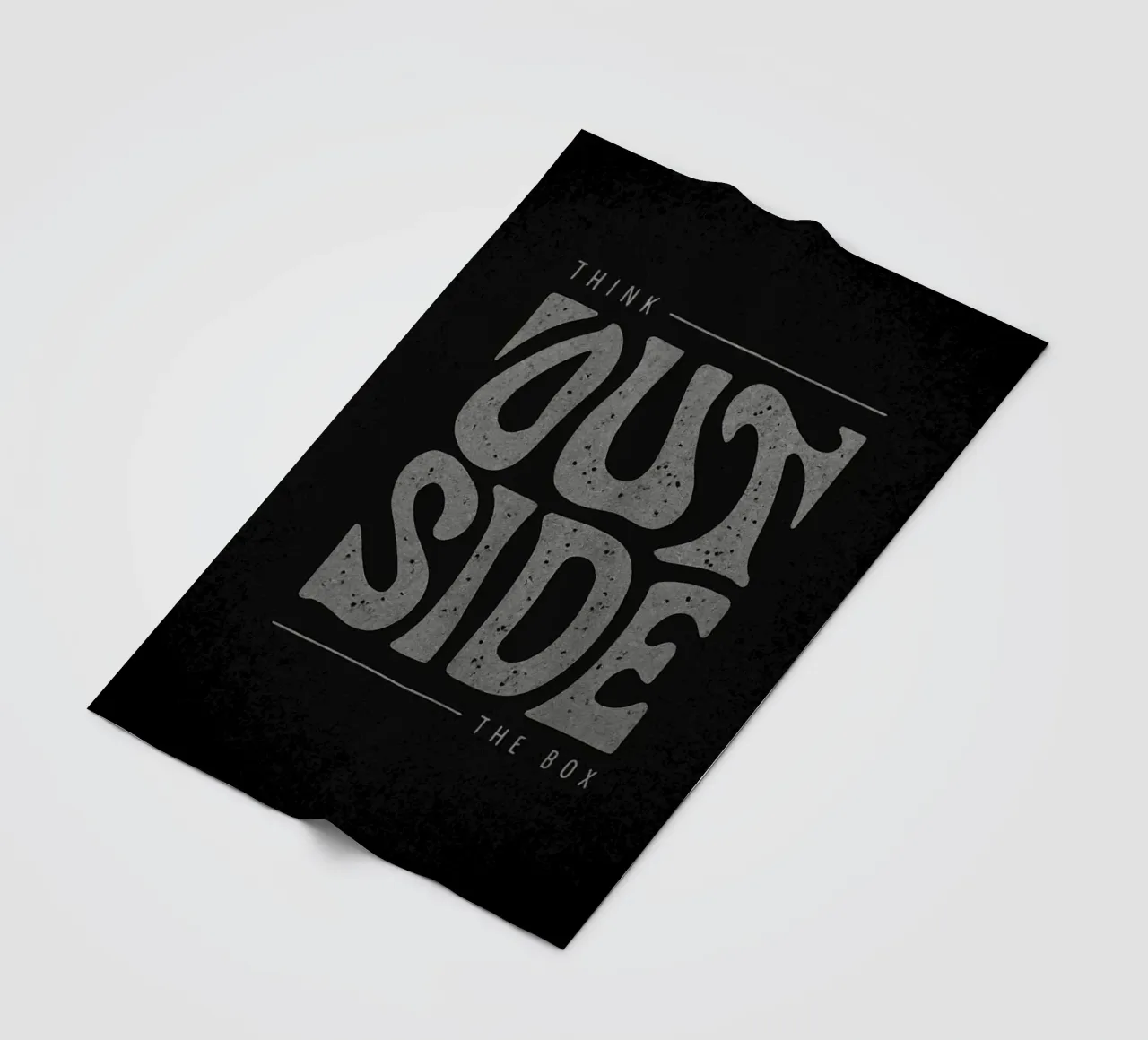 "Think Outside The Box" Motivational Typography Art Print fleece blanket by inspirational quote