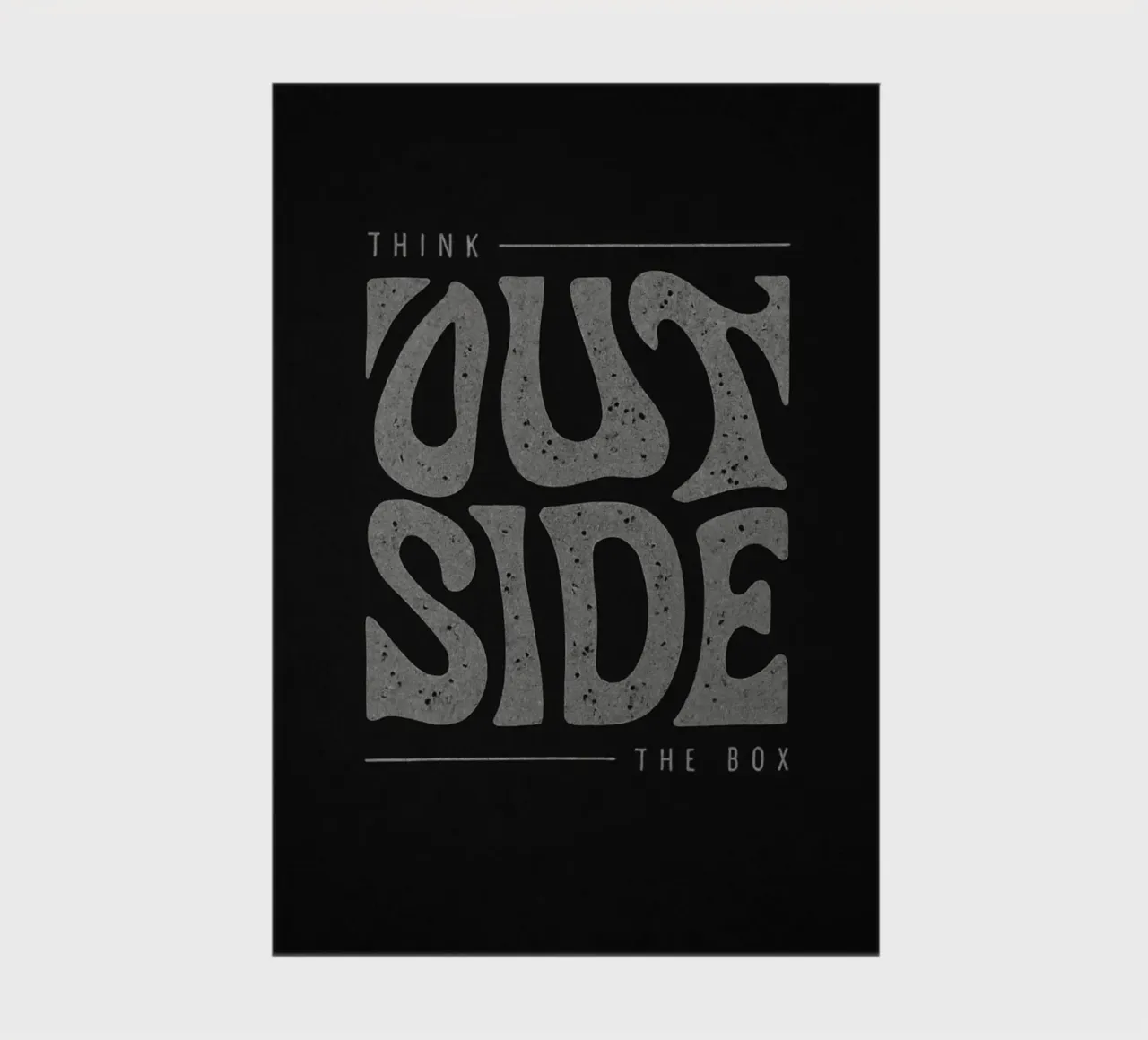 "Think Outside The Box" Motivational Typography Art Print notebook by inspirational quote