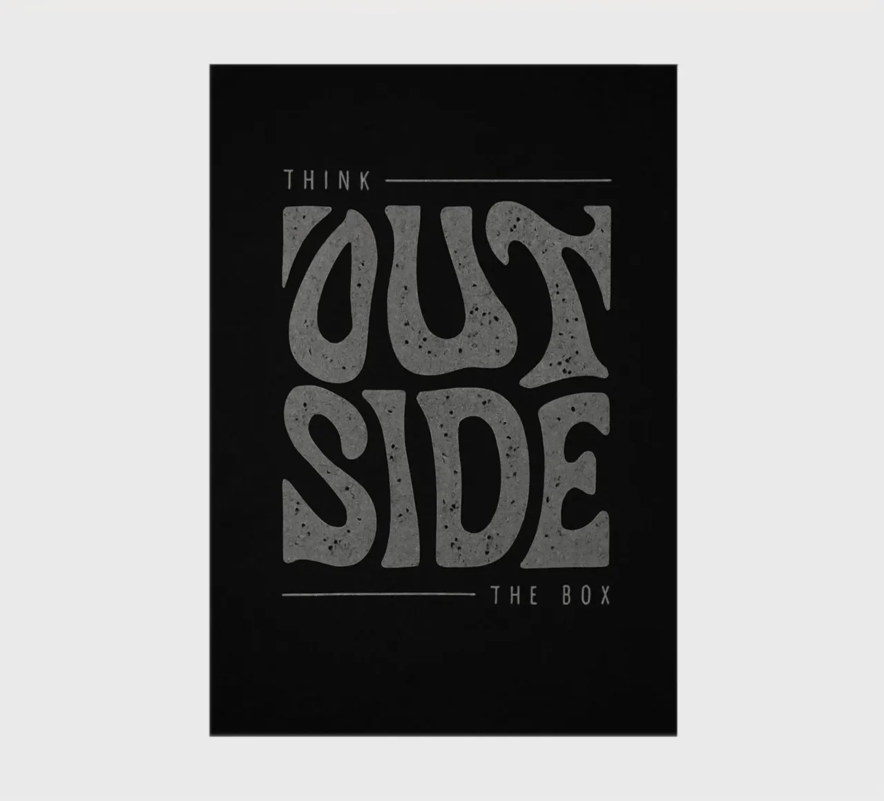 "Think Outside The Box" Motivational Typography Art Print notebook by inspirational quote