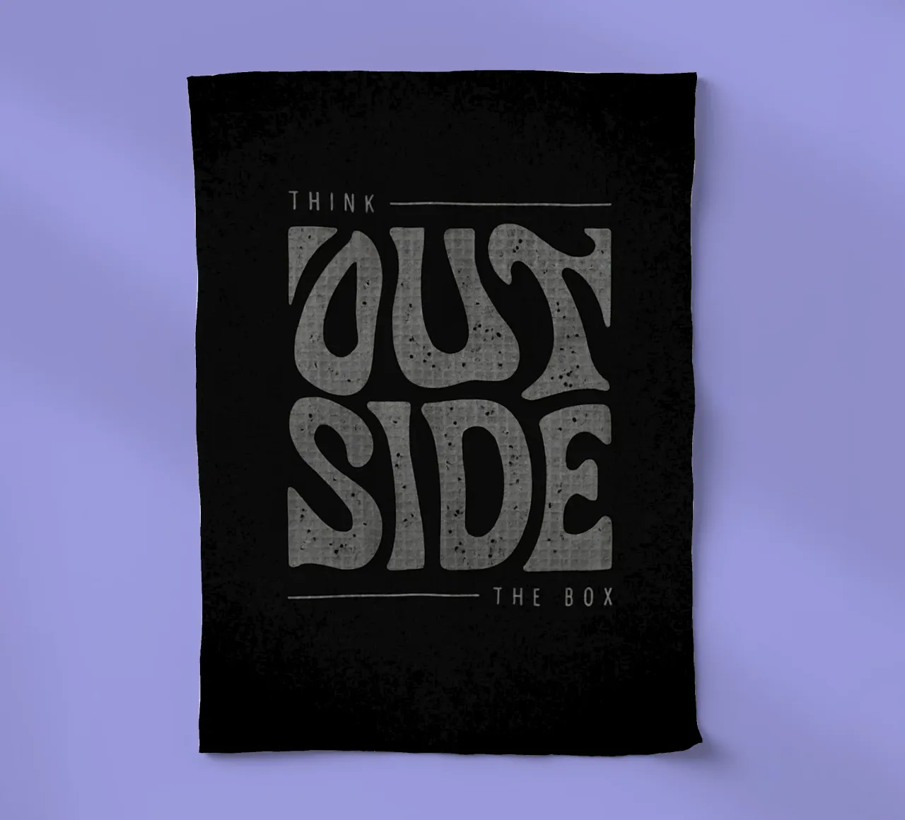 Impression d'art typographique motivante "Think Outside The Box" (Sortez des sentiers battus) torchon de inspirational quote