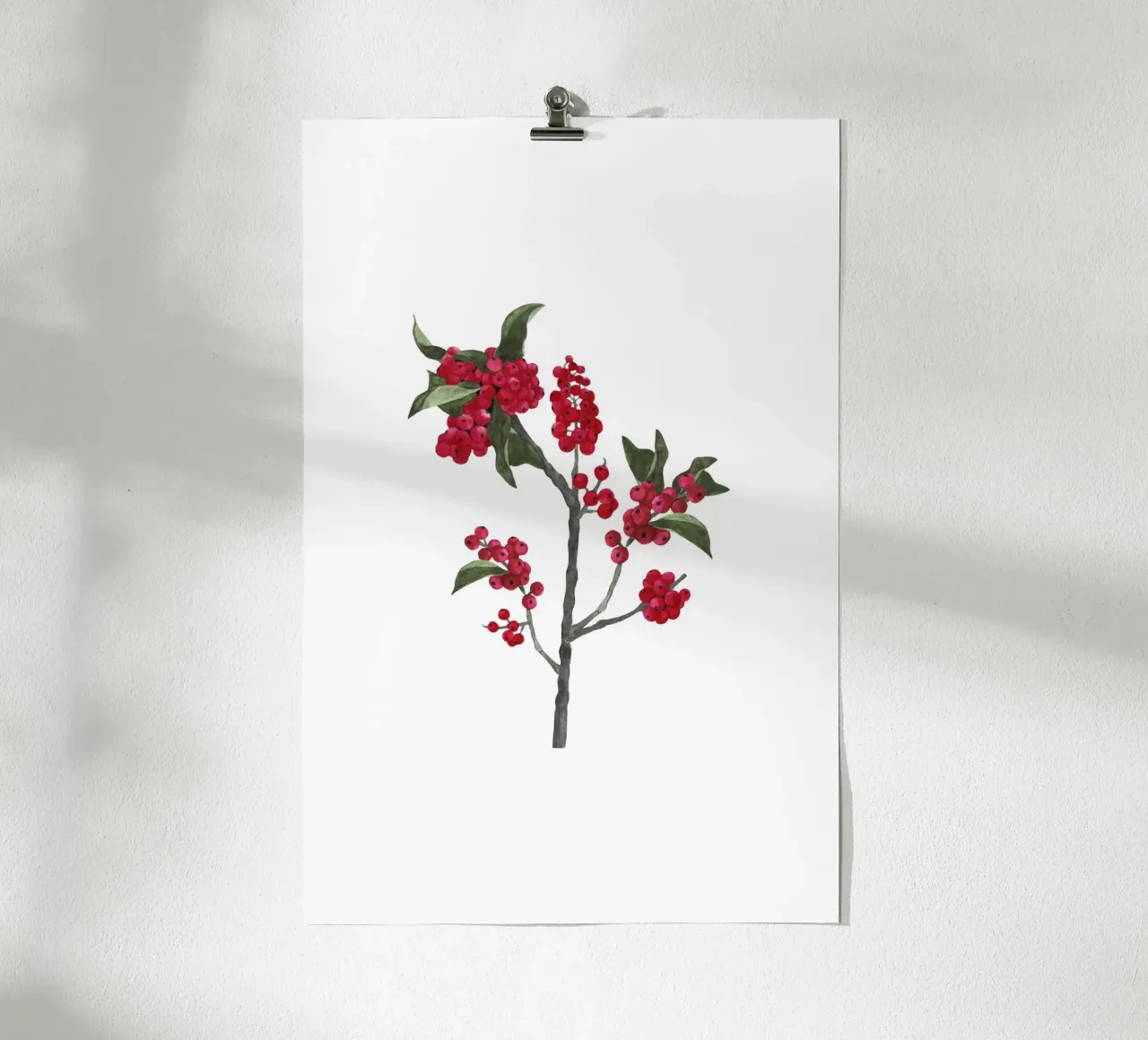 Red Watercolor Berries poster da karenmenzenbach