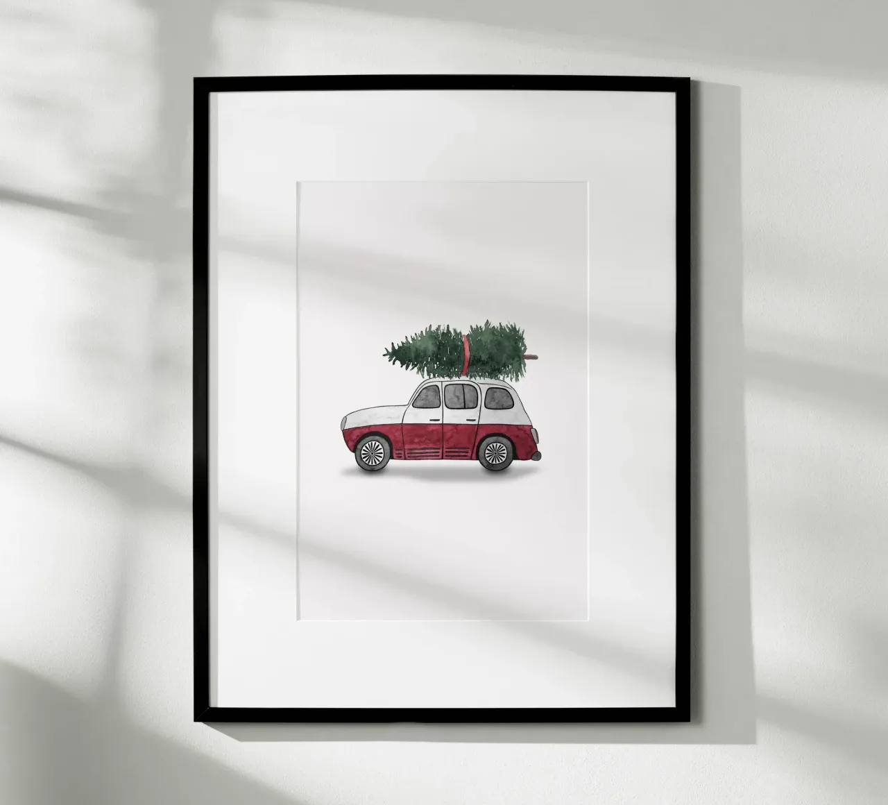 Red Christmas Car poster da karenmenzenbach