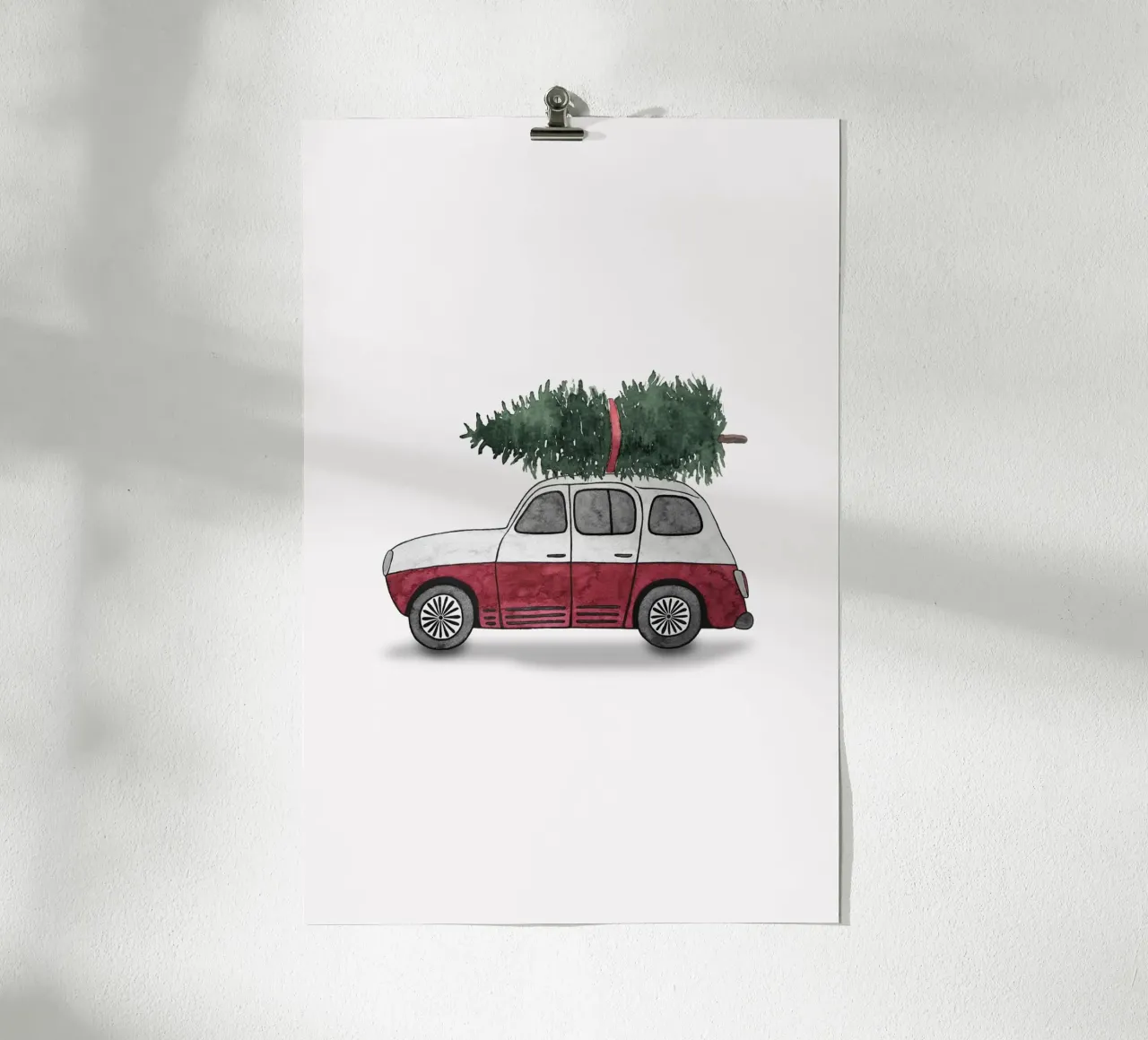 Red Christmas Car poster da karenmenzenbach