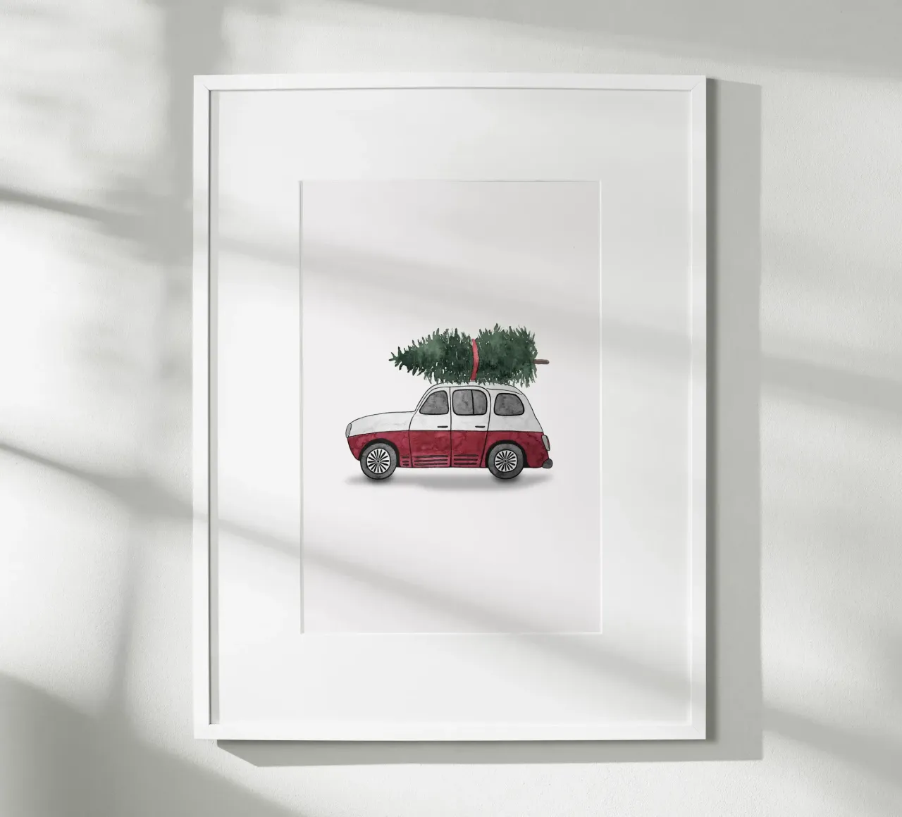 Red Christmas Car poster da karenmenzenbach